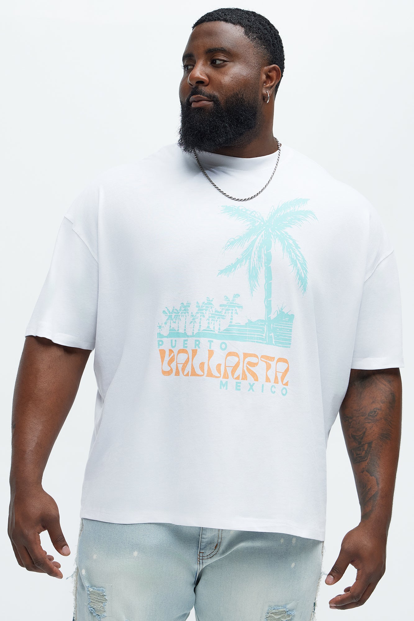 Vallarta Mexico Oversized Short Sleeve Tee - White - Image 4