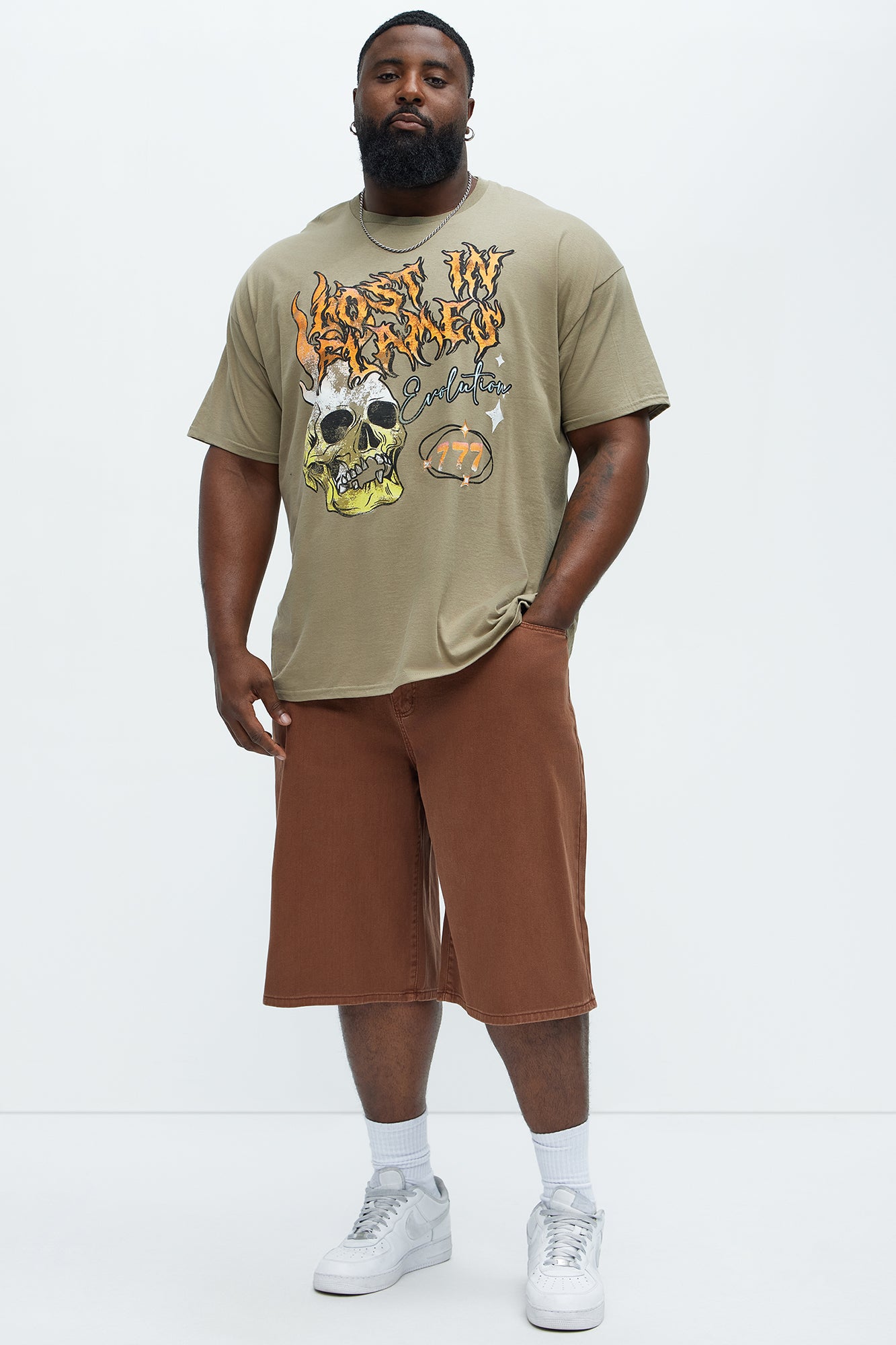 Lucas Baggy Denim Shorts - Brown - Image 6