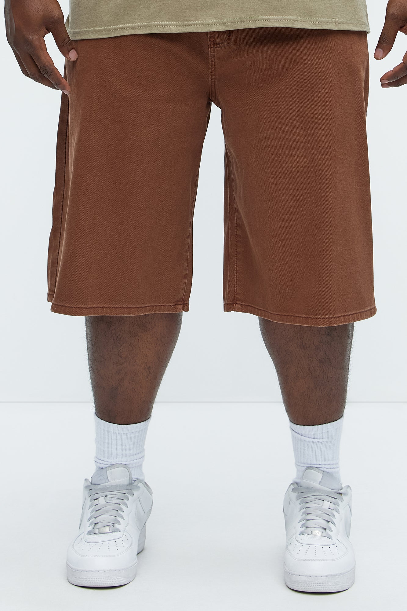 Lucas Baggy Denim Shorts - Brown - Image 5