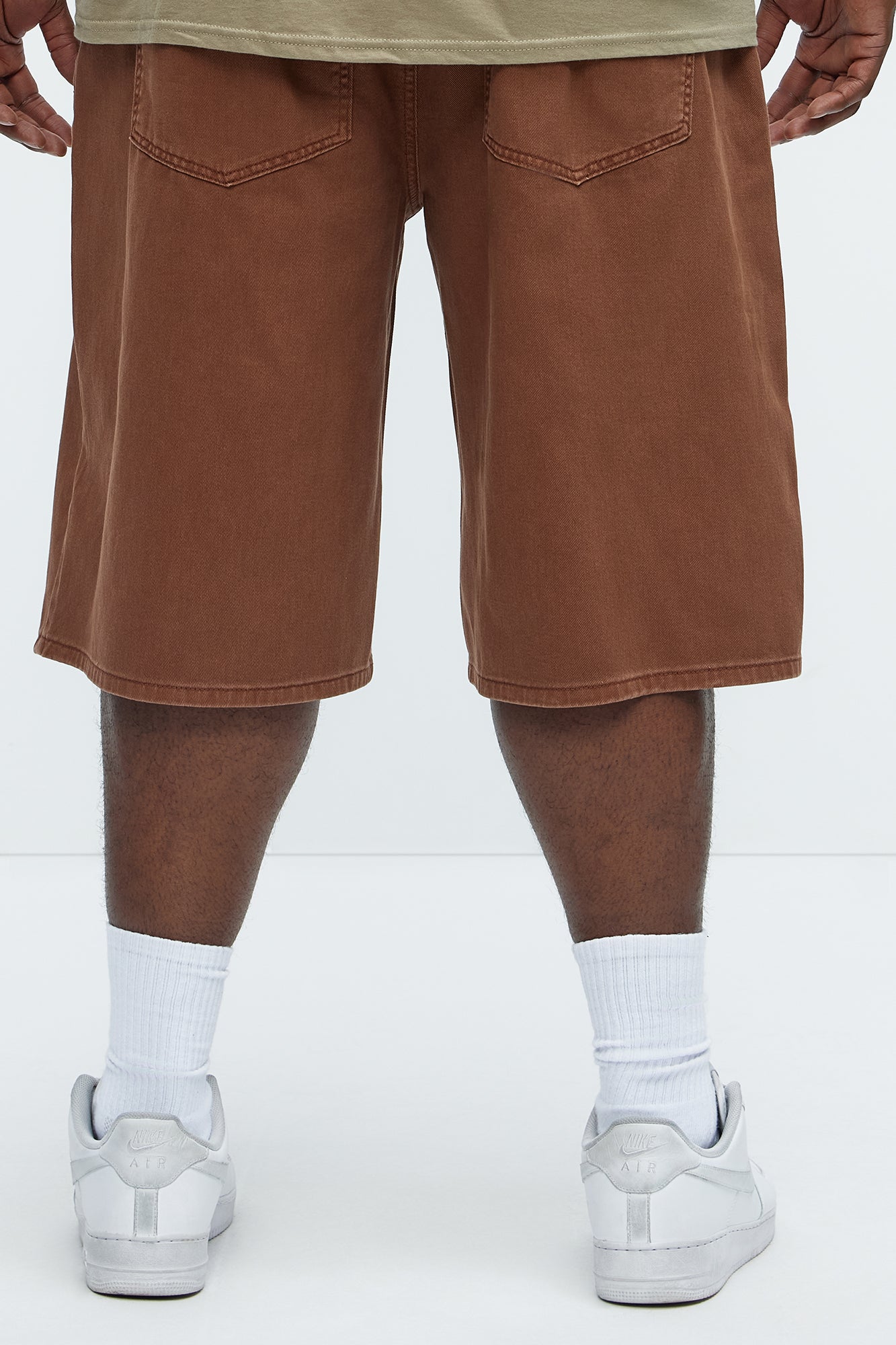 Lucas Baggy Denim Shorts - Brown - Image 7