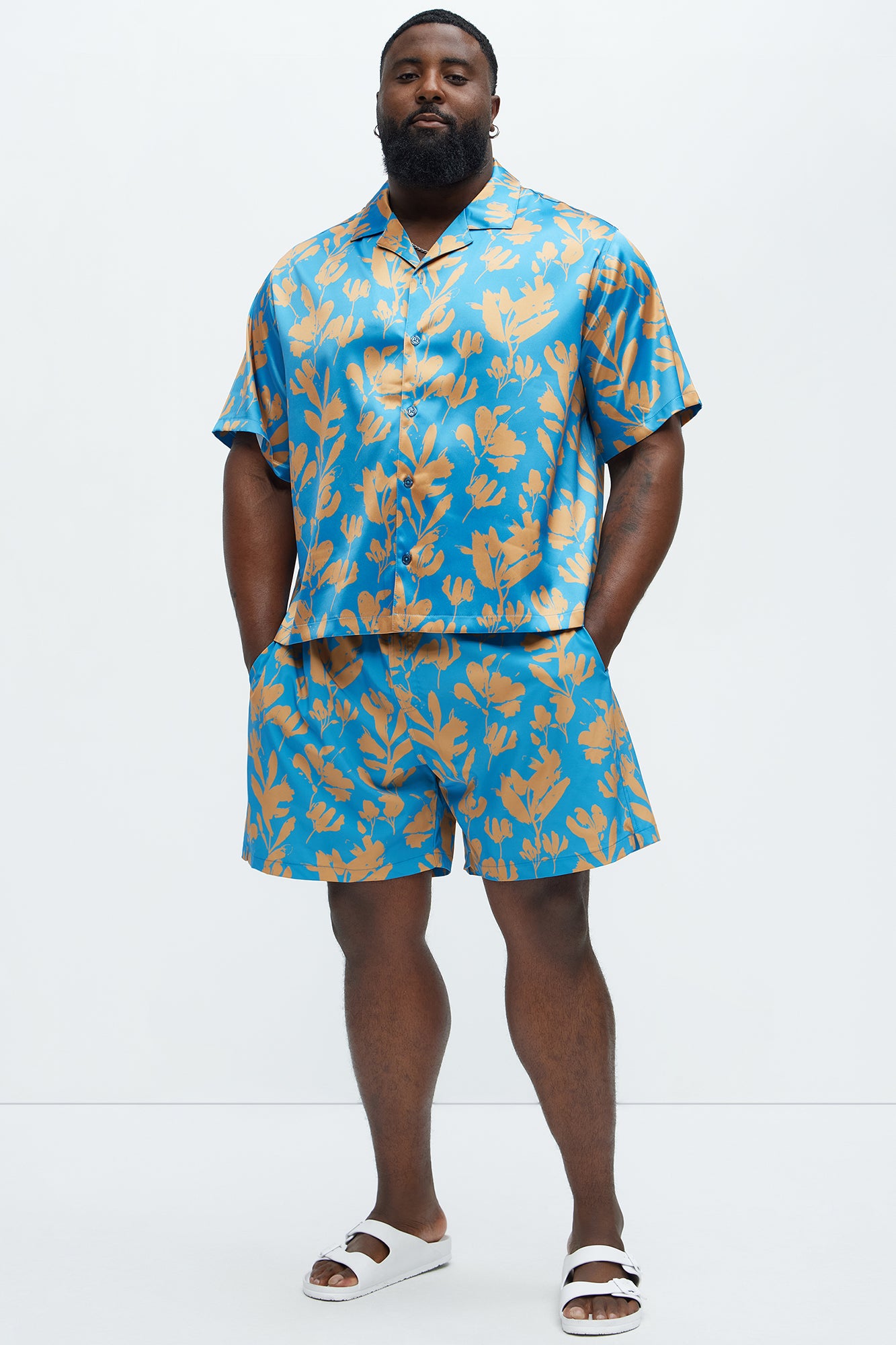 Bloom Off Printed Cuban Collar Shirt - Blue/combo - Image 7