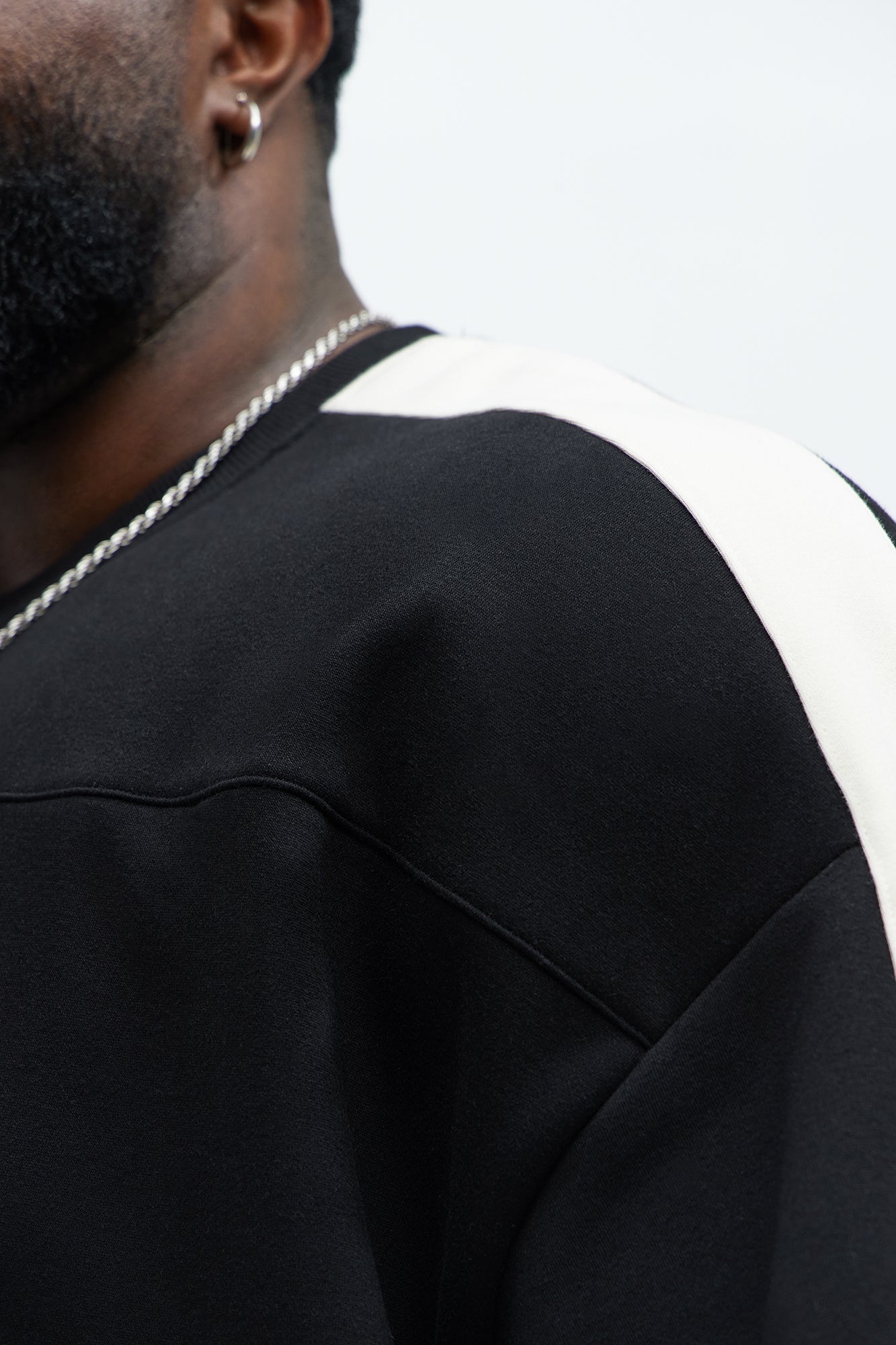 Tyson Oversized Heavyweight Striped Tee - Black - Image 7