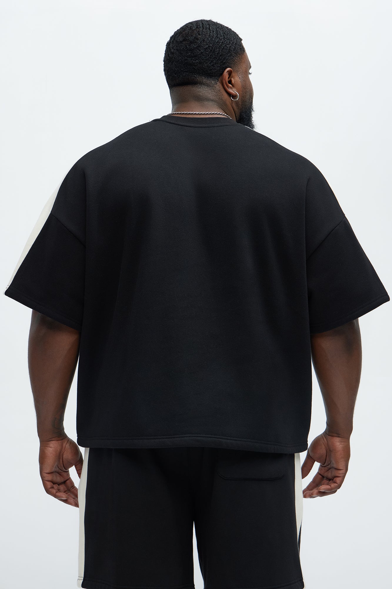 Tyson Oversized Heavyweight Striped Tee - Black - Image 8
