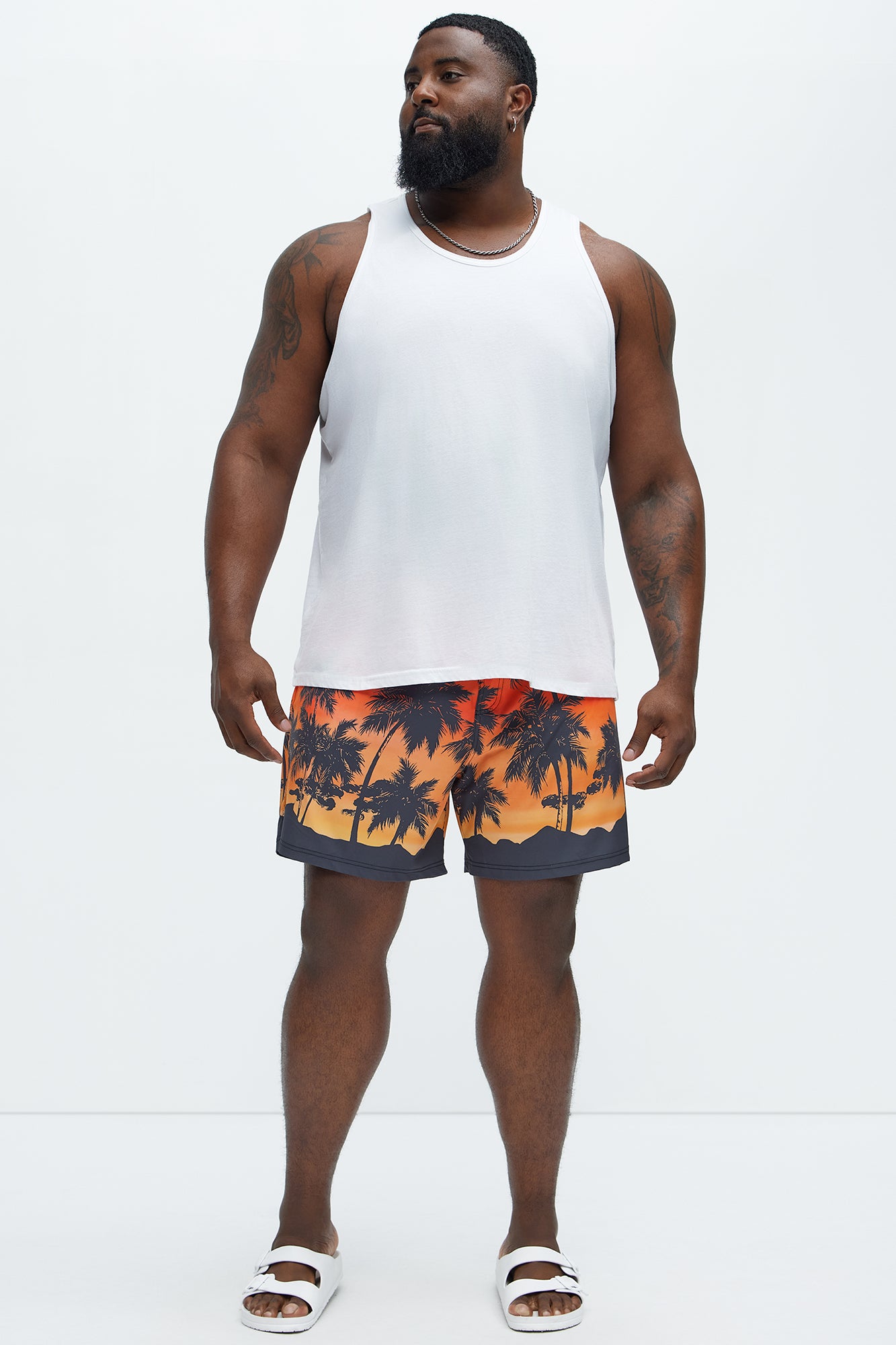 Sunset Palm Swim Mid Trunk - Multi Color - Image 6