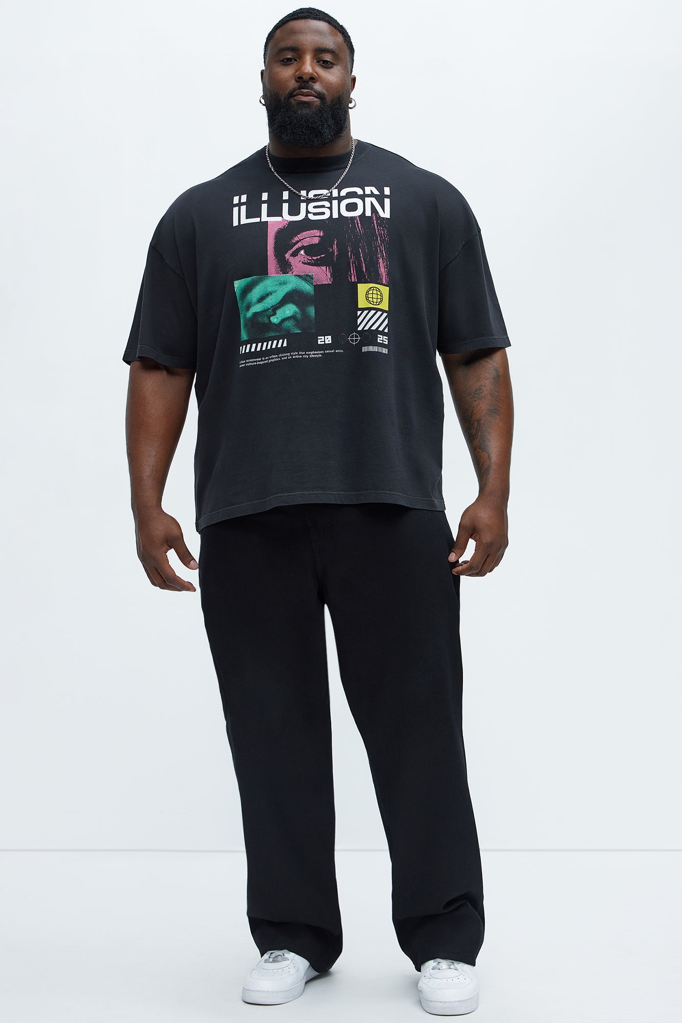 World Illusion 2025 Oversized Short Sleeve Tee - Black - Image 5