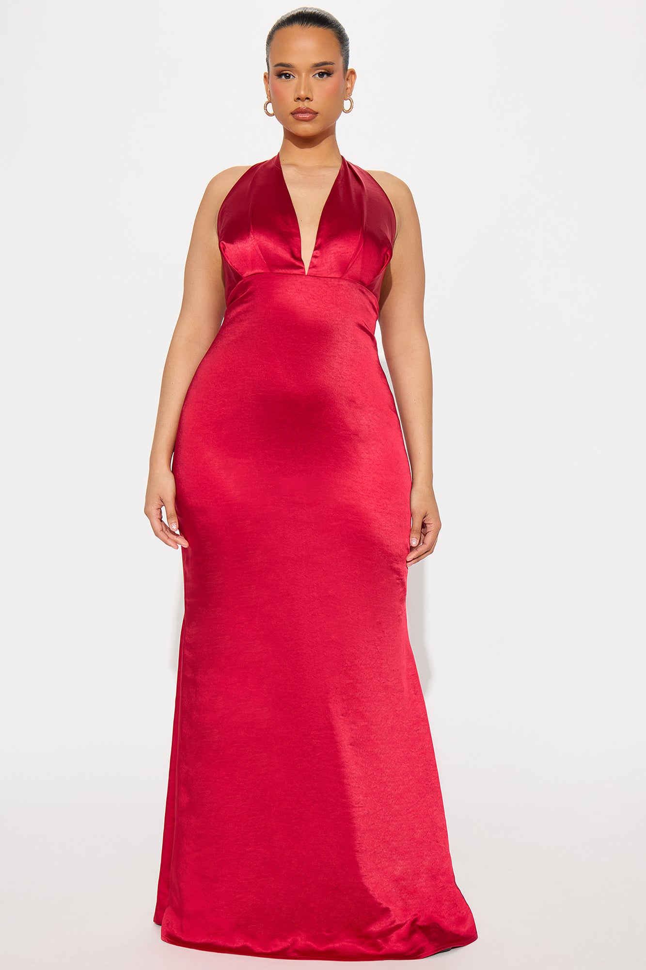 Seleste Satin Gown - Wine - Image 7