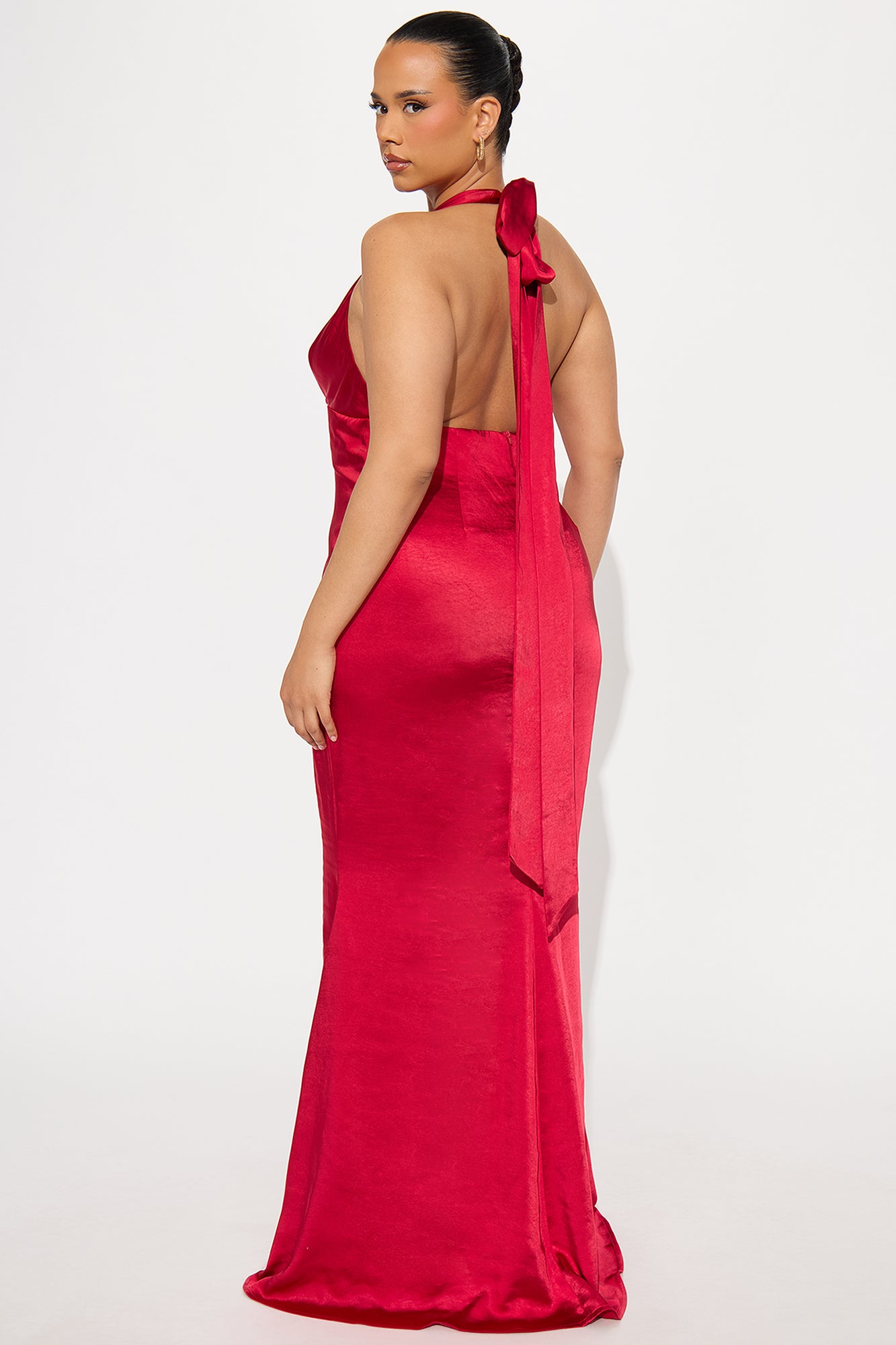 Seleste Satin Gown - Wine - Image 9