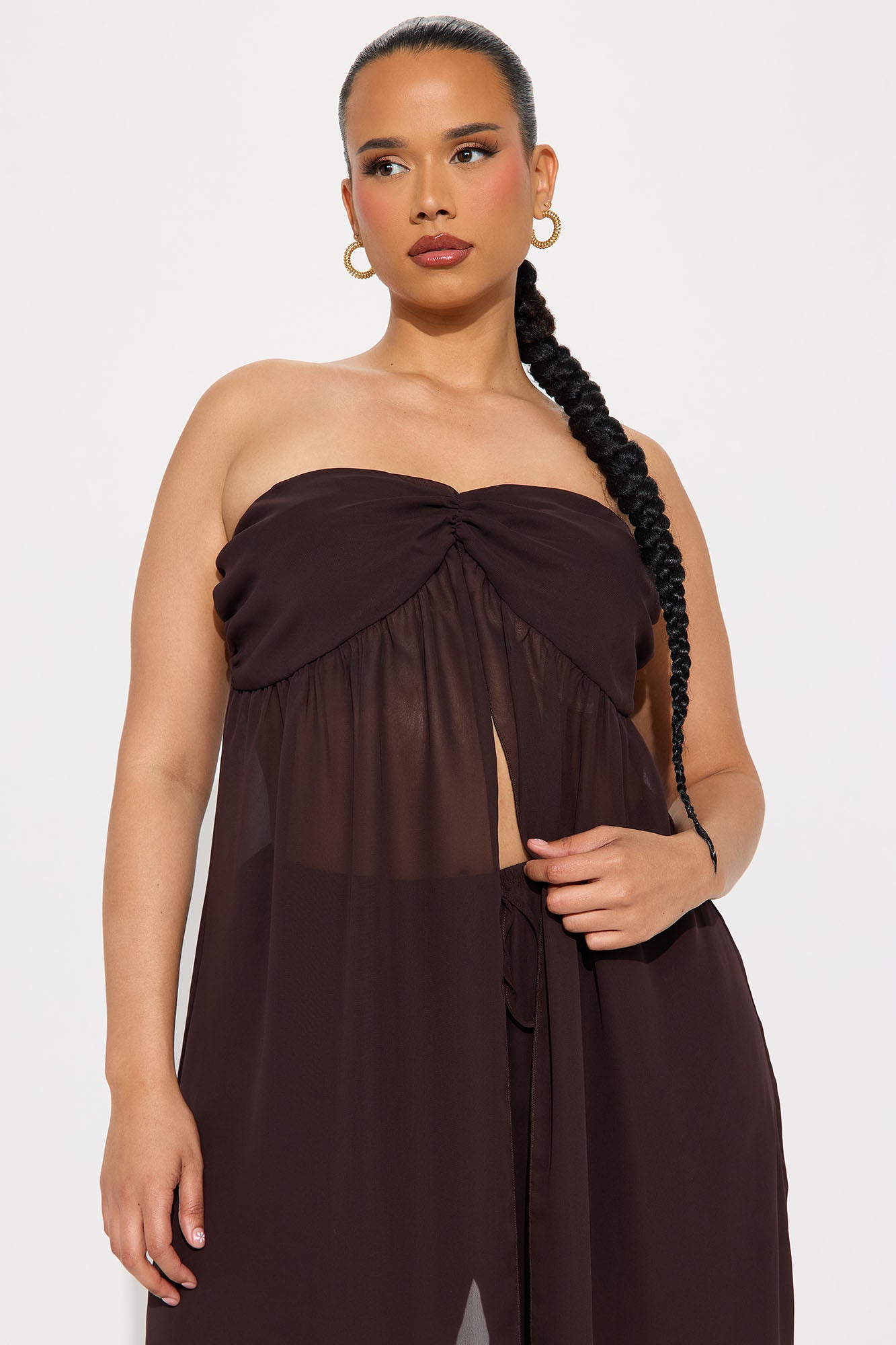 Coastal Elegance Pant Set - Brown - Image 5