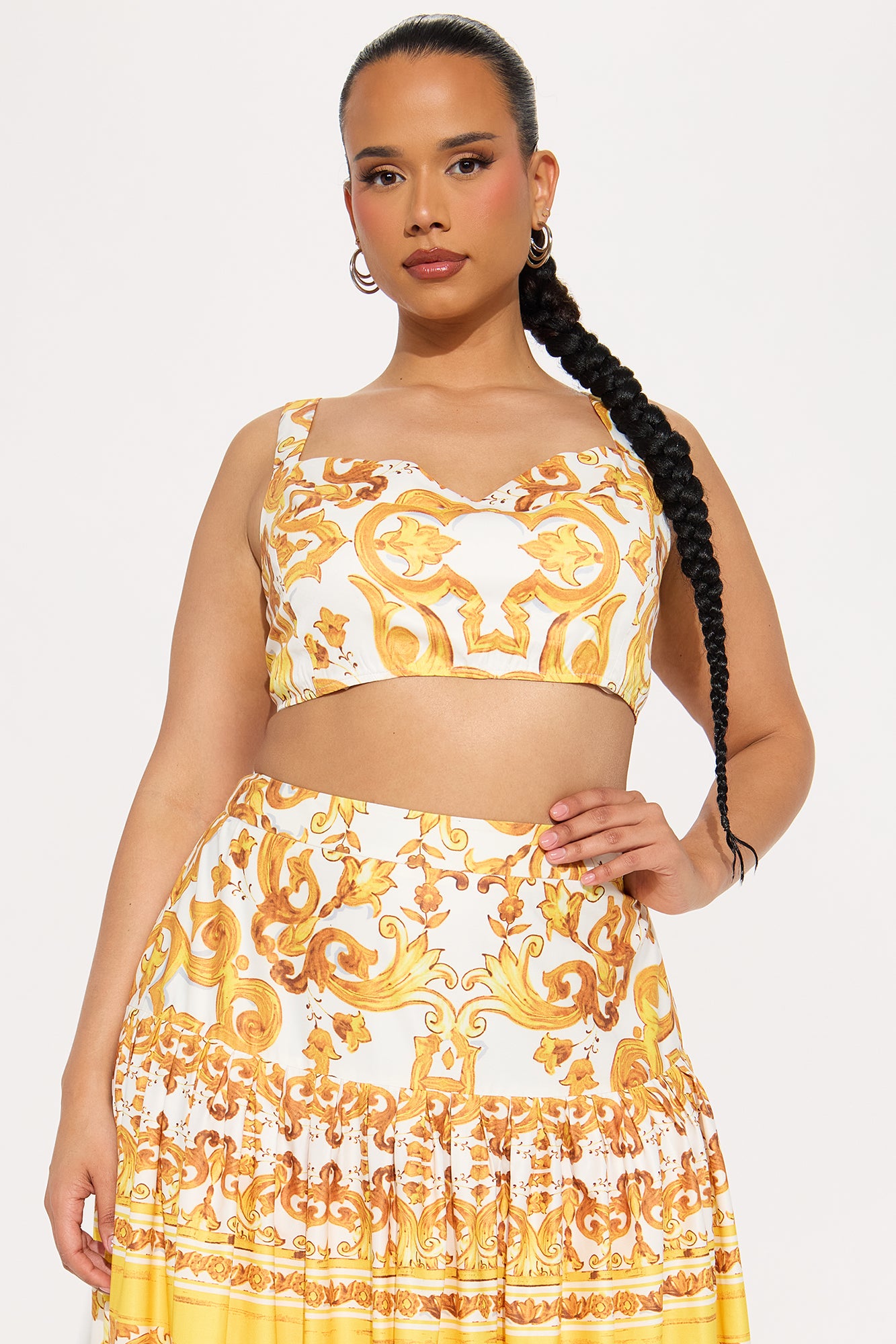 Radiant Retreat Maxi Skirt Set - Yellow - Image 5