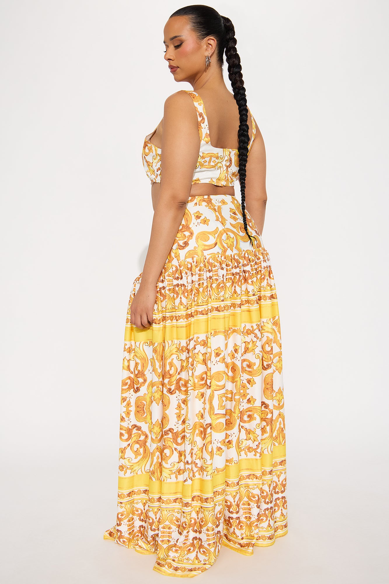 Radiant Retreat Maxi Skirt Set - Yellow - Image 6