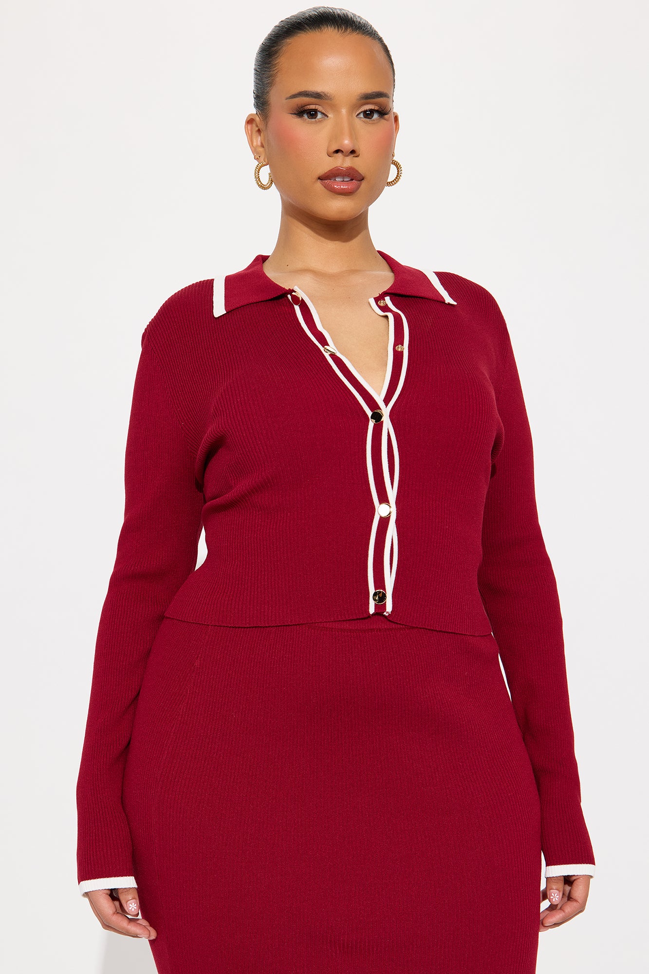 The Charlotte Maxi Skirt Set - Wine - Image 5