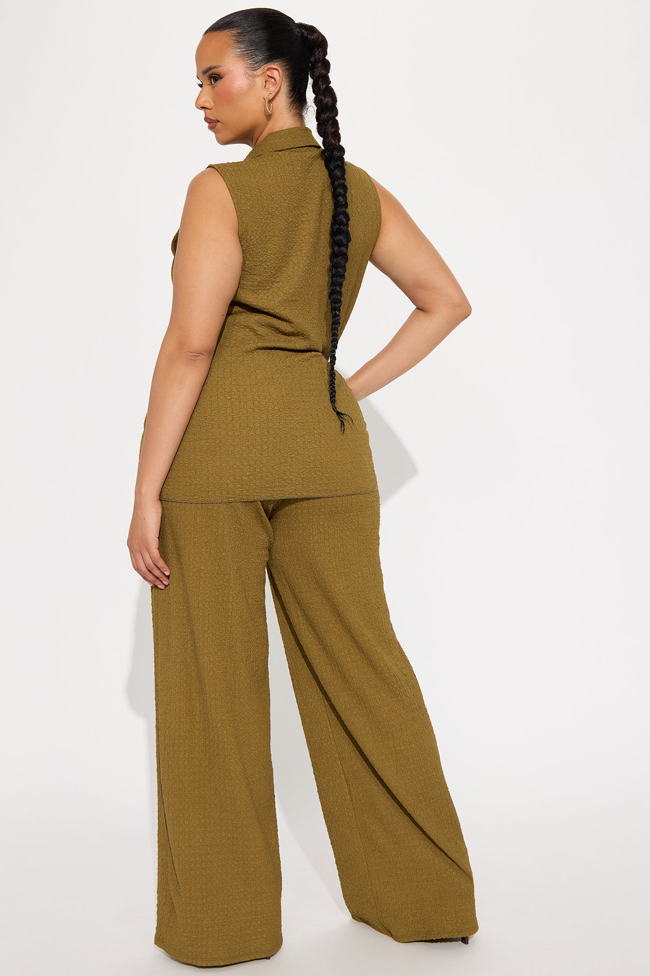 The Way You Move Textured Pant Set - Olive - Image 6