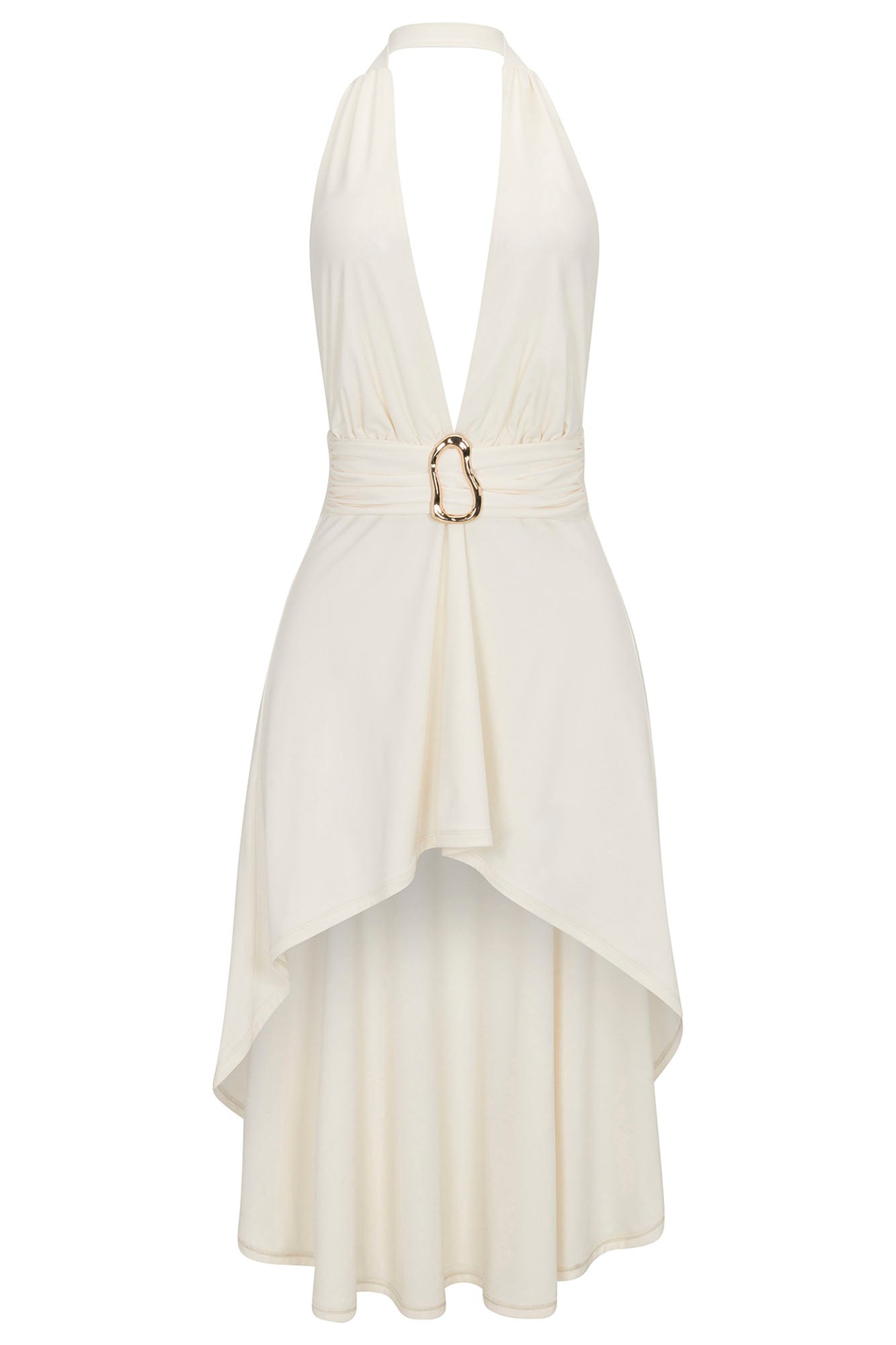 Harper High Low Mini Dress - Cream - Image 5