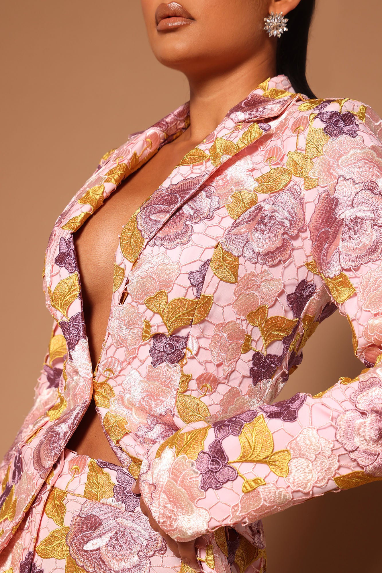 Lucille Embroidered Blazer - Pink/combo - Image 3
