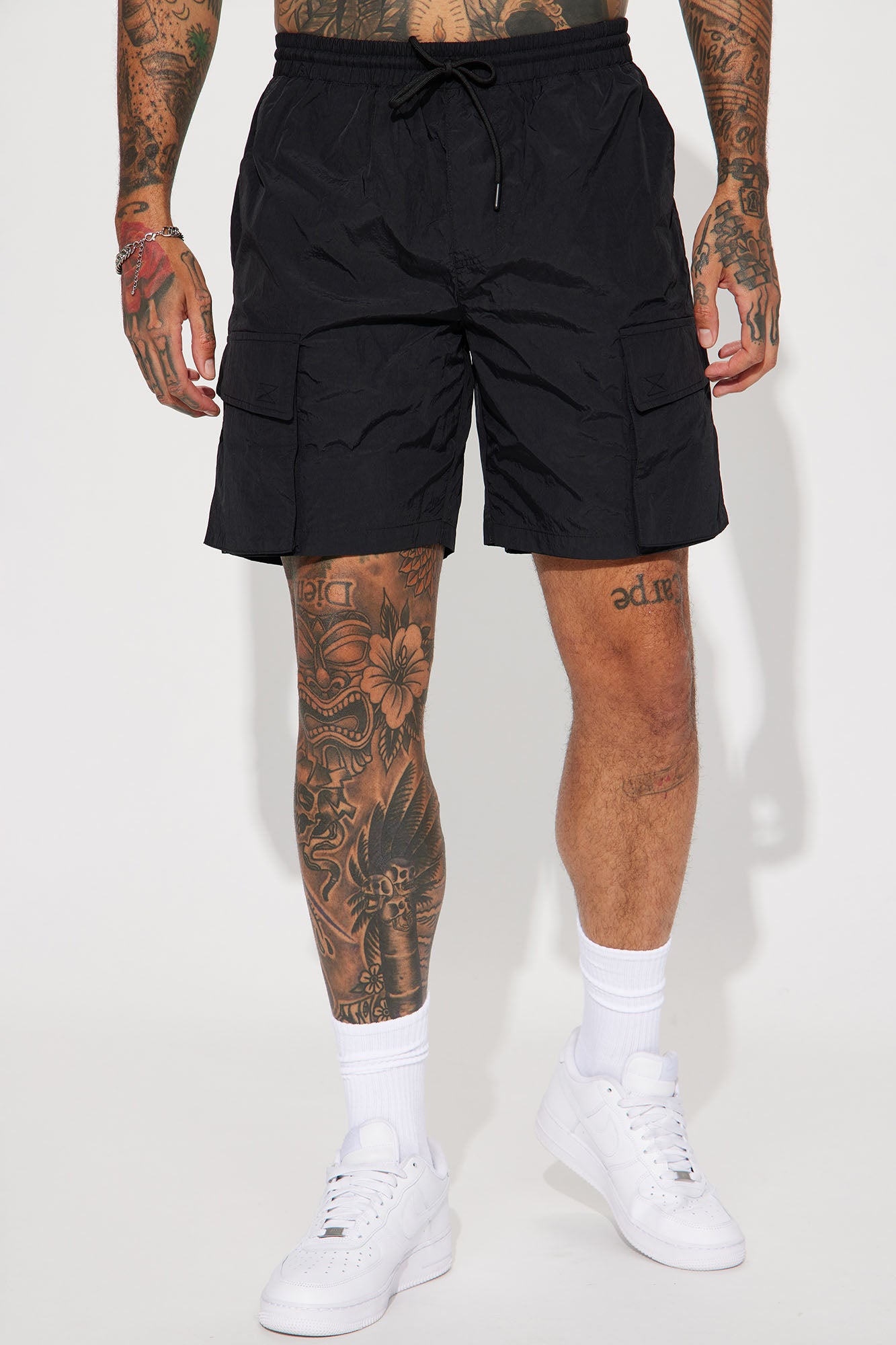 Batter Up Crinkle Utility Short - Black - Image 4