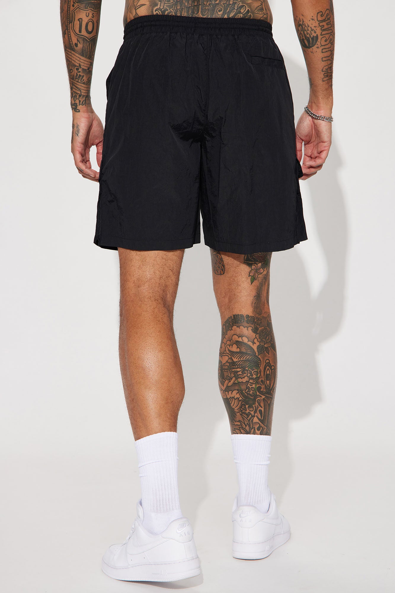 Batter Up Crinkle Utility Short - Black - Image 5