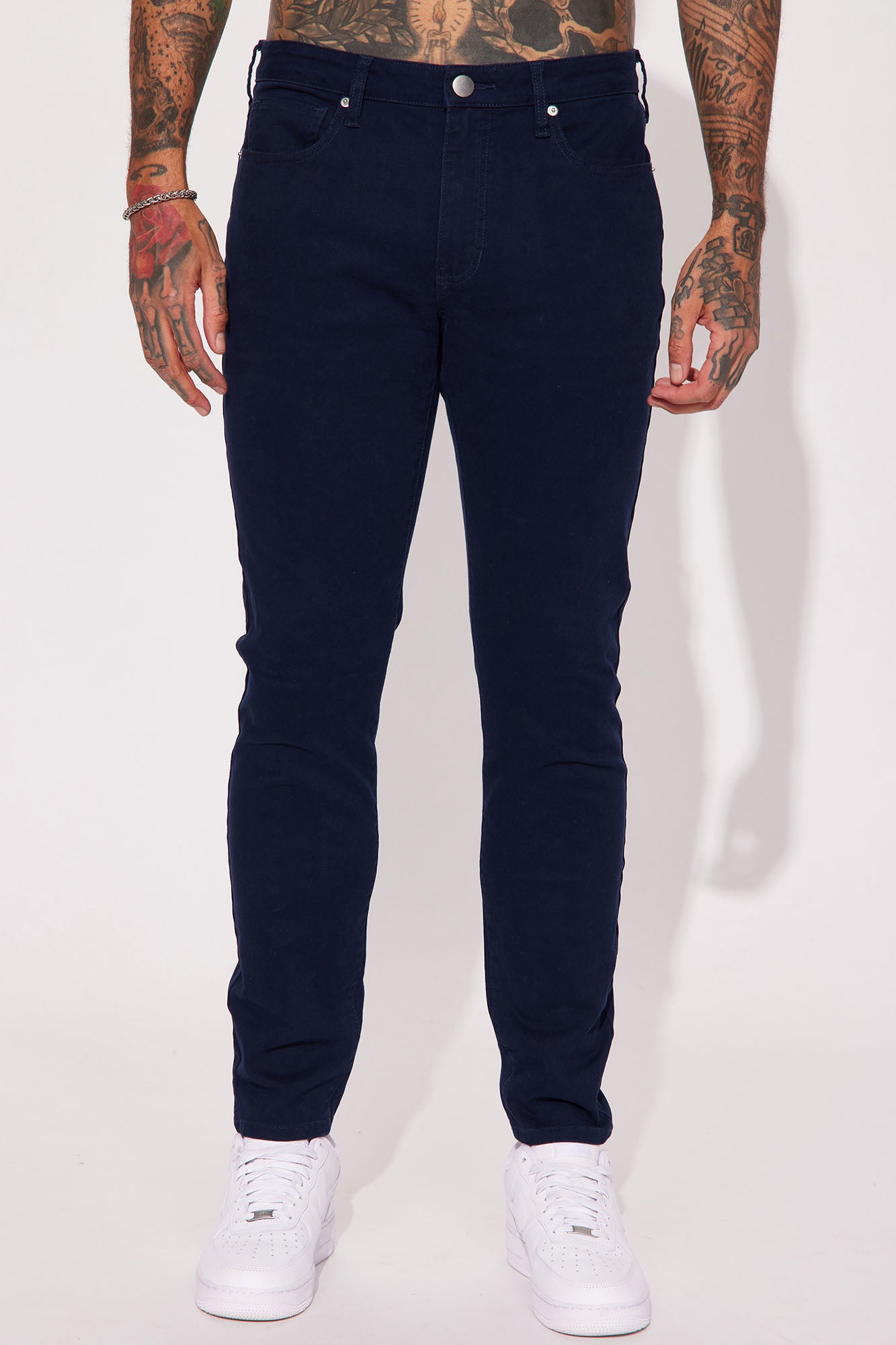 Mac Chino Skinny 5 Pocket Pants - Navy - Image 4