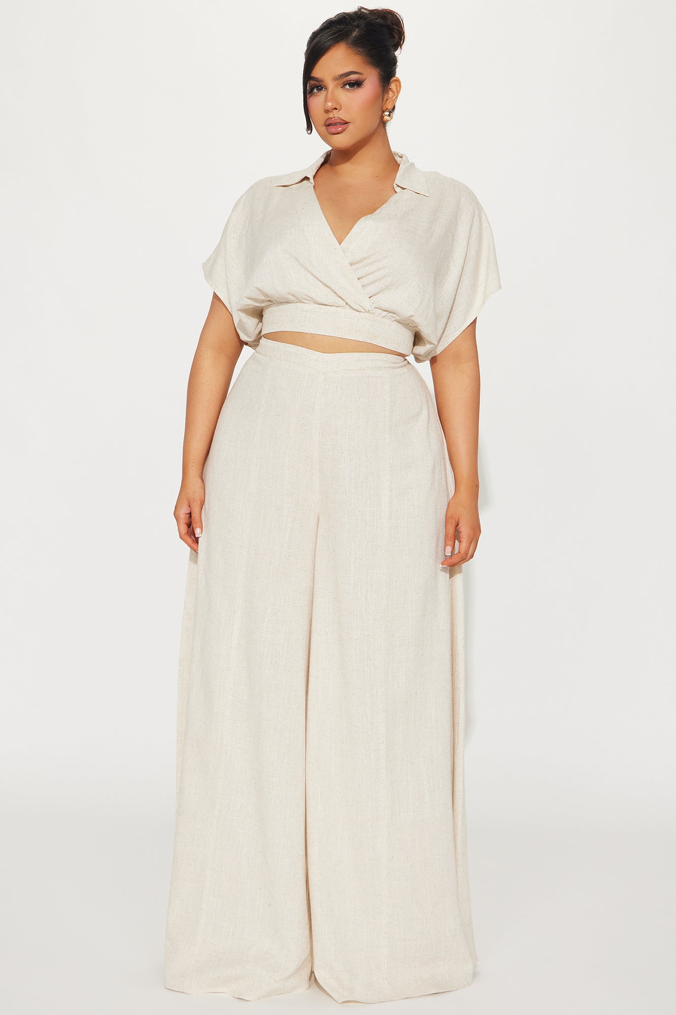Lucky Day Linen Pant Set - Oatmeal - Image 4