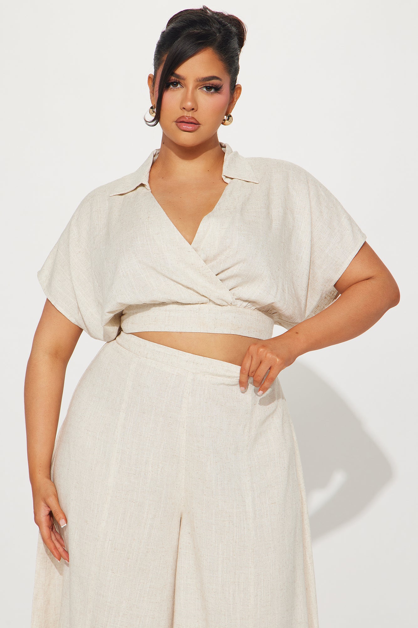 Lucky Day Linen Pant Set - Oatmeal - Image 5