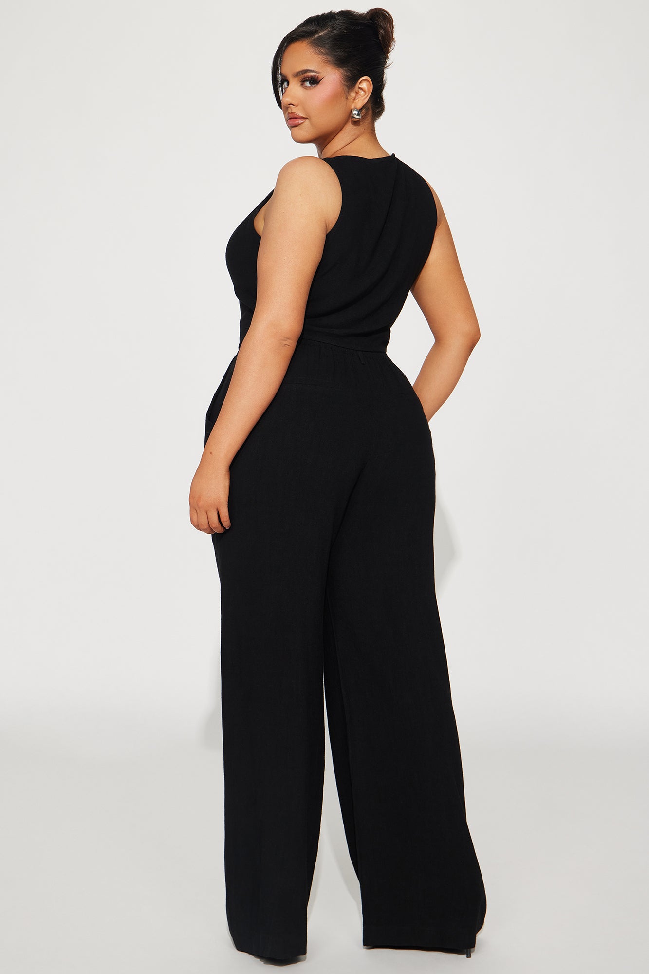 Act Right Linen Pant Set - Black - Image 7