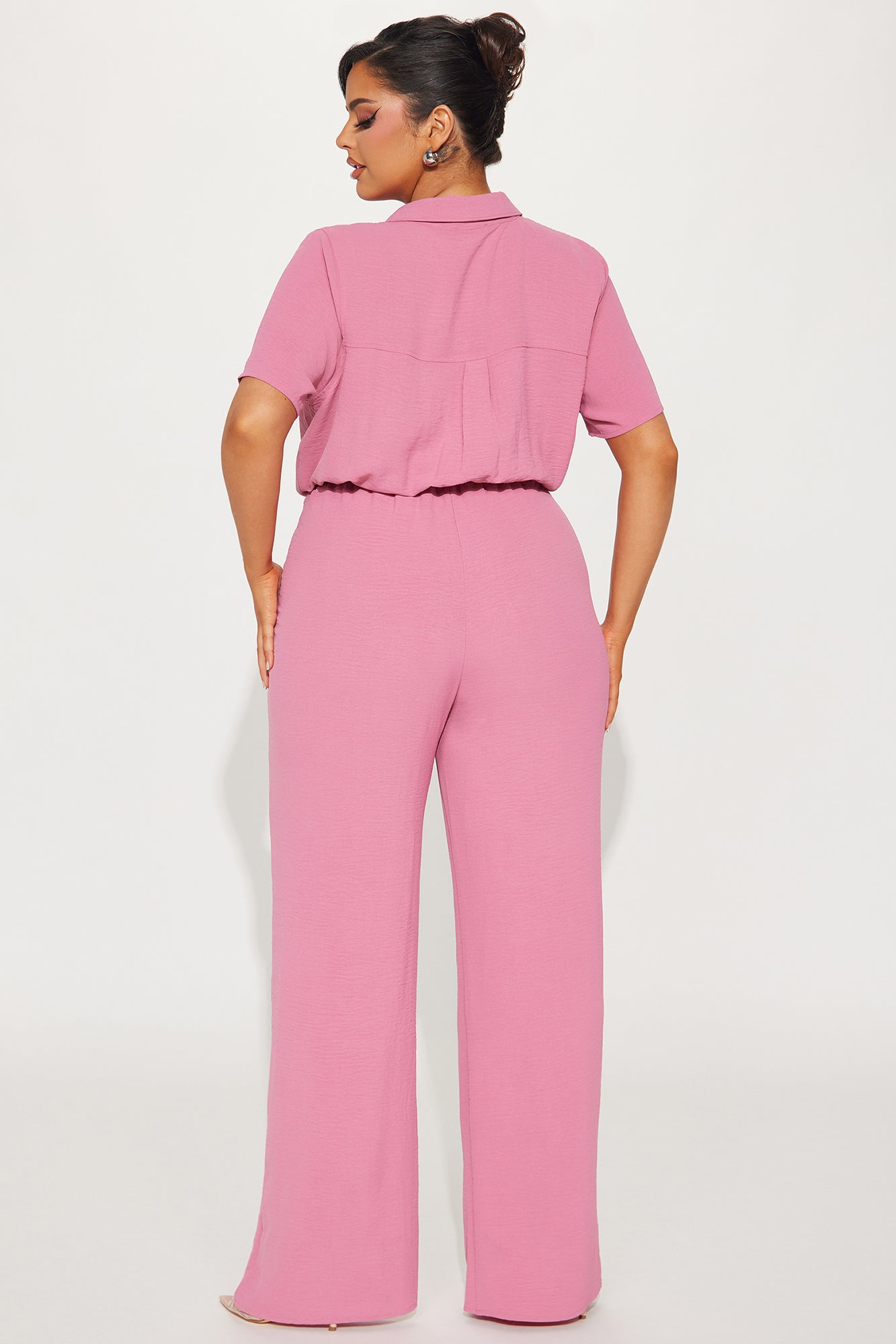 Makenzie Short Sleeve Jumpsuit - Mauve - Image 6