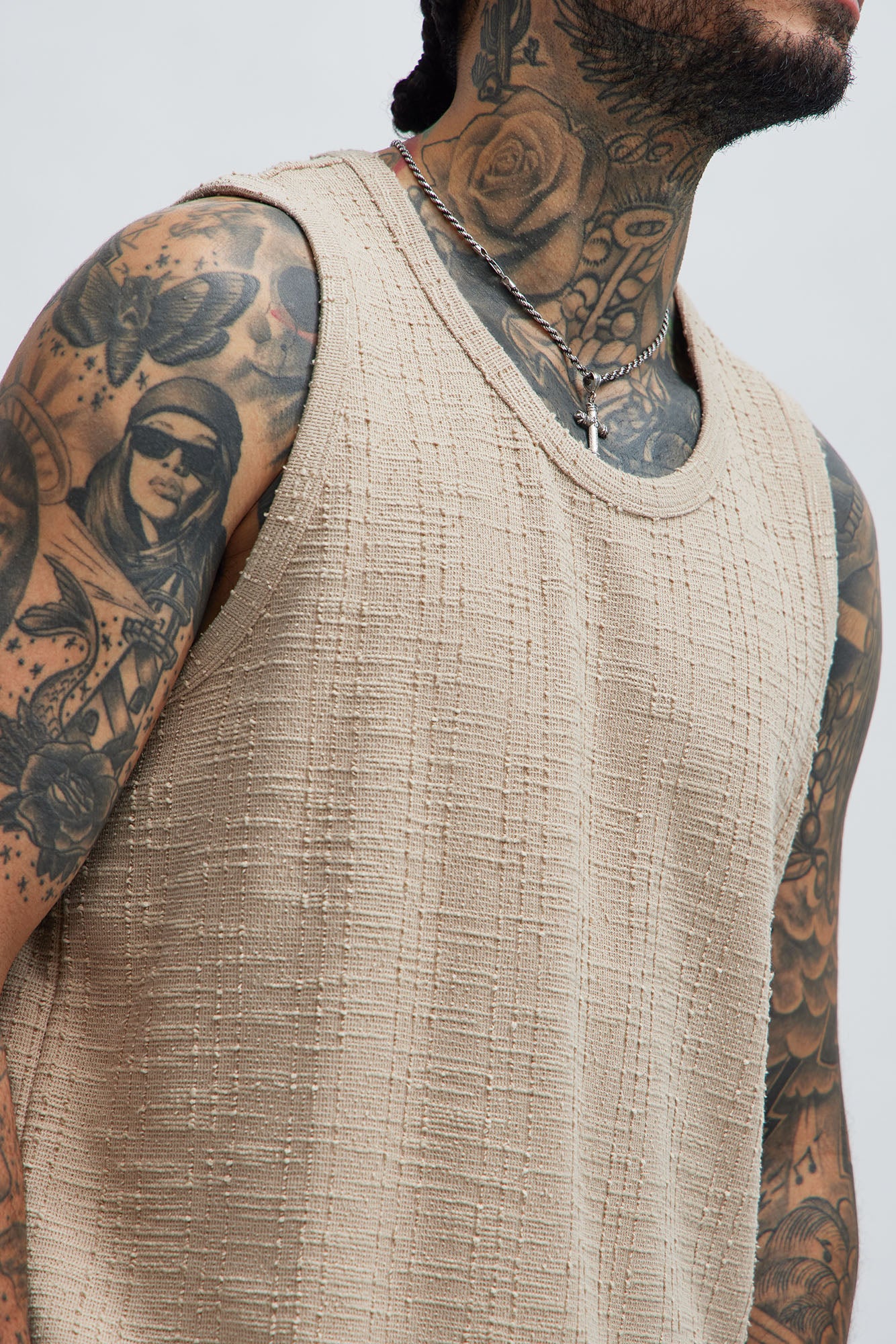 Jordan Textured Tank Top - Tan - Image 3