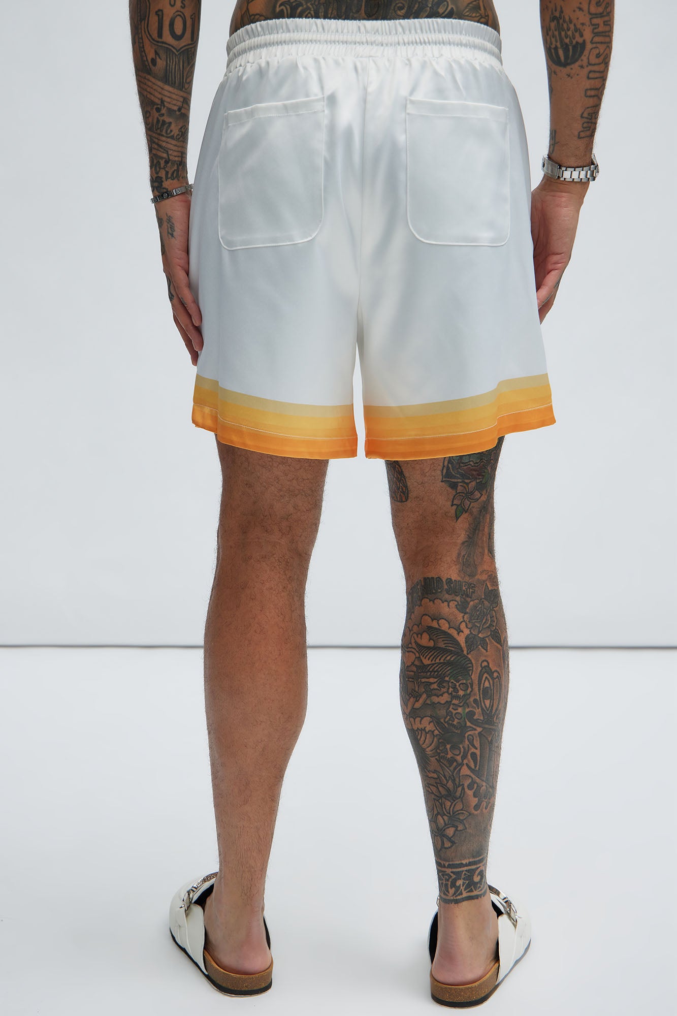 Dale Printed Stripes Shorts - White/combo - Image 5