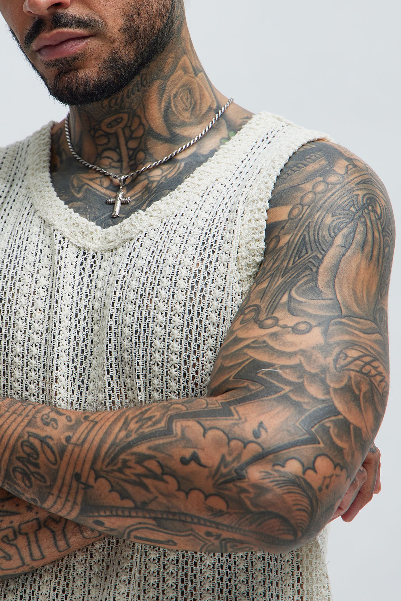Atlas Textured Tank - White - Image 3