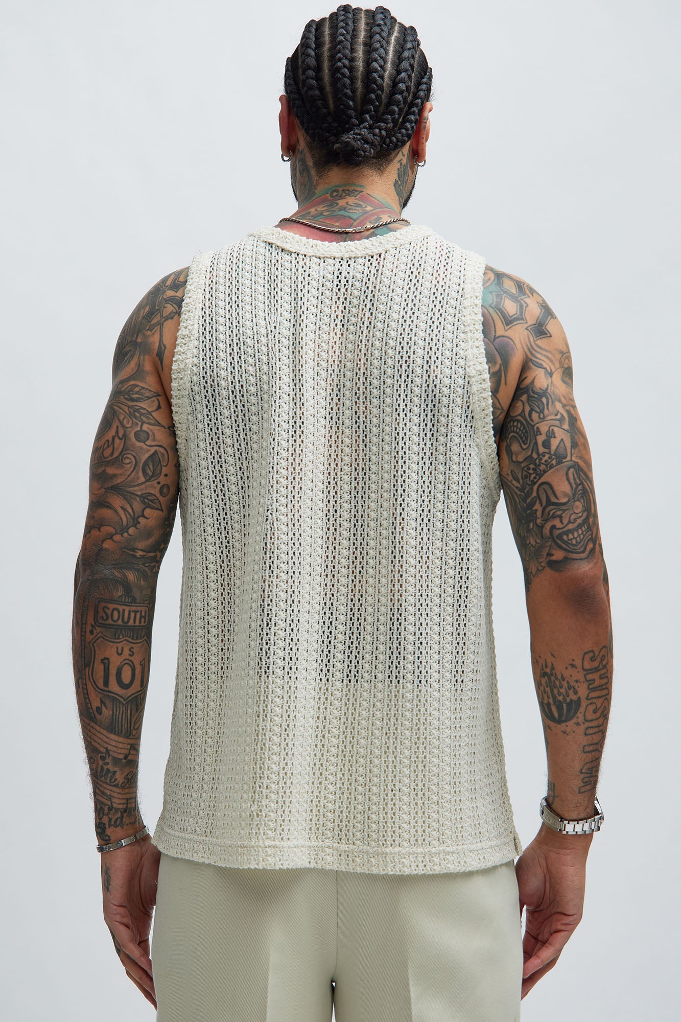 Atlas Textured Tank - White - Image 4