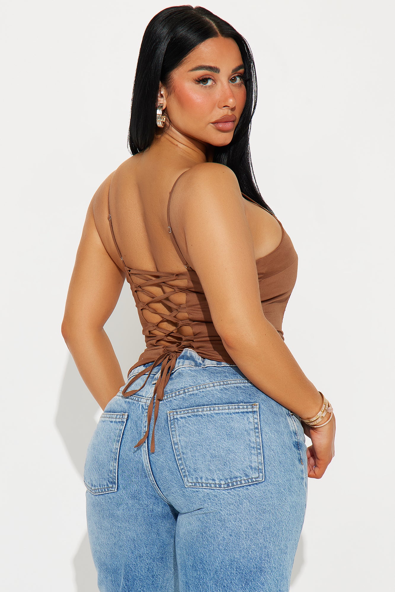 Addicted To Me Corset Top - Brown - Image 3