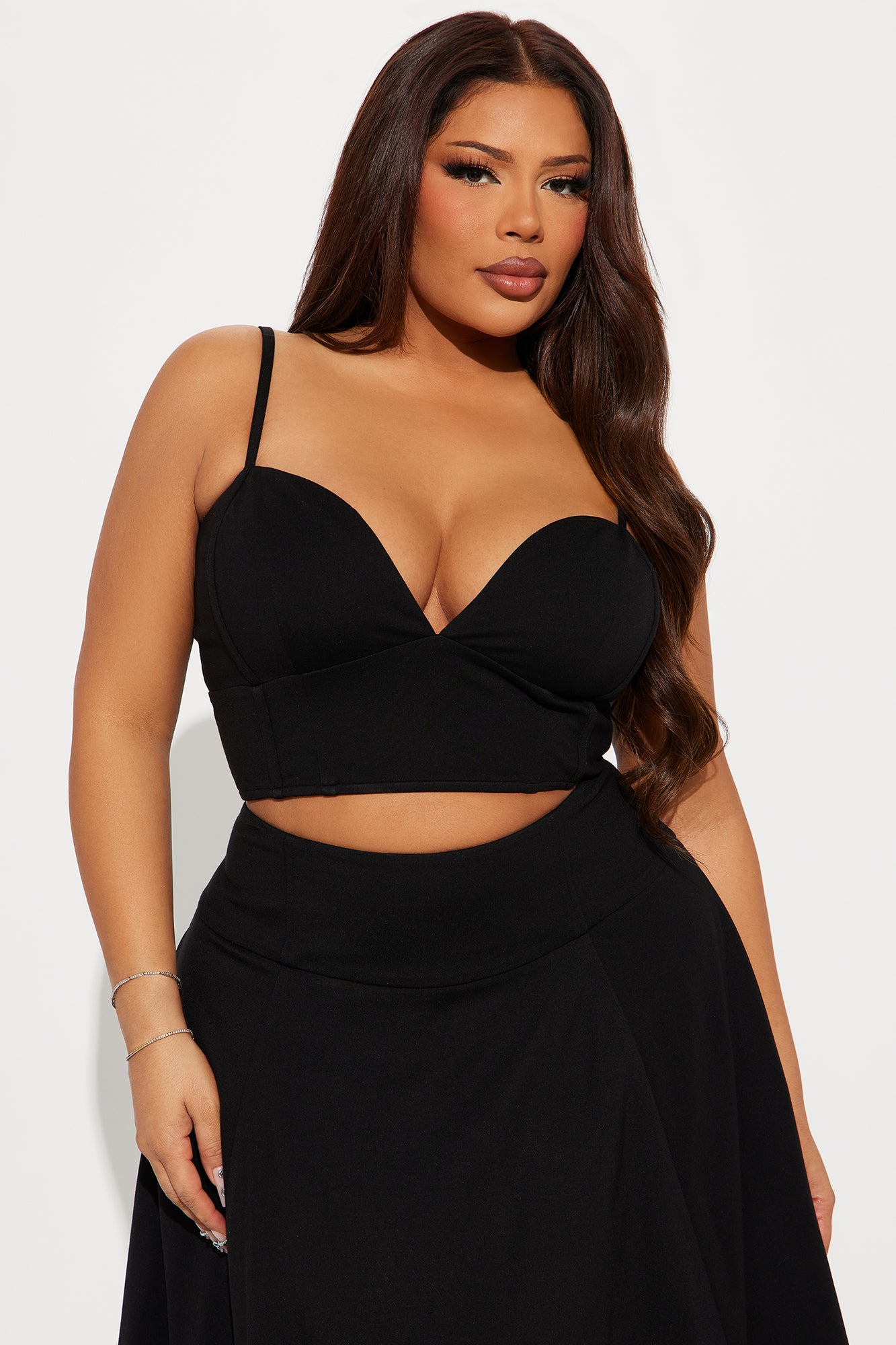 Bubbly Nights Midi Skirt Set - Black - Image 5