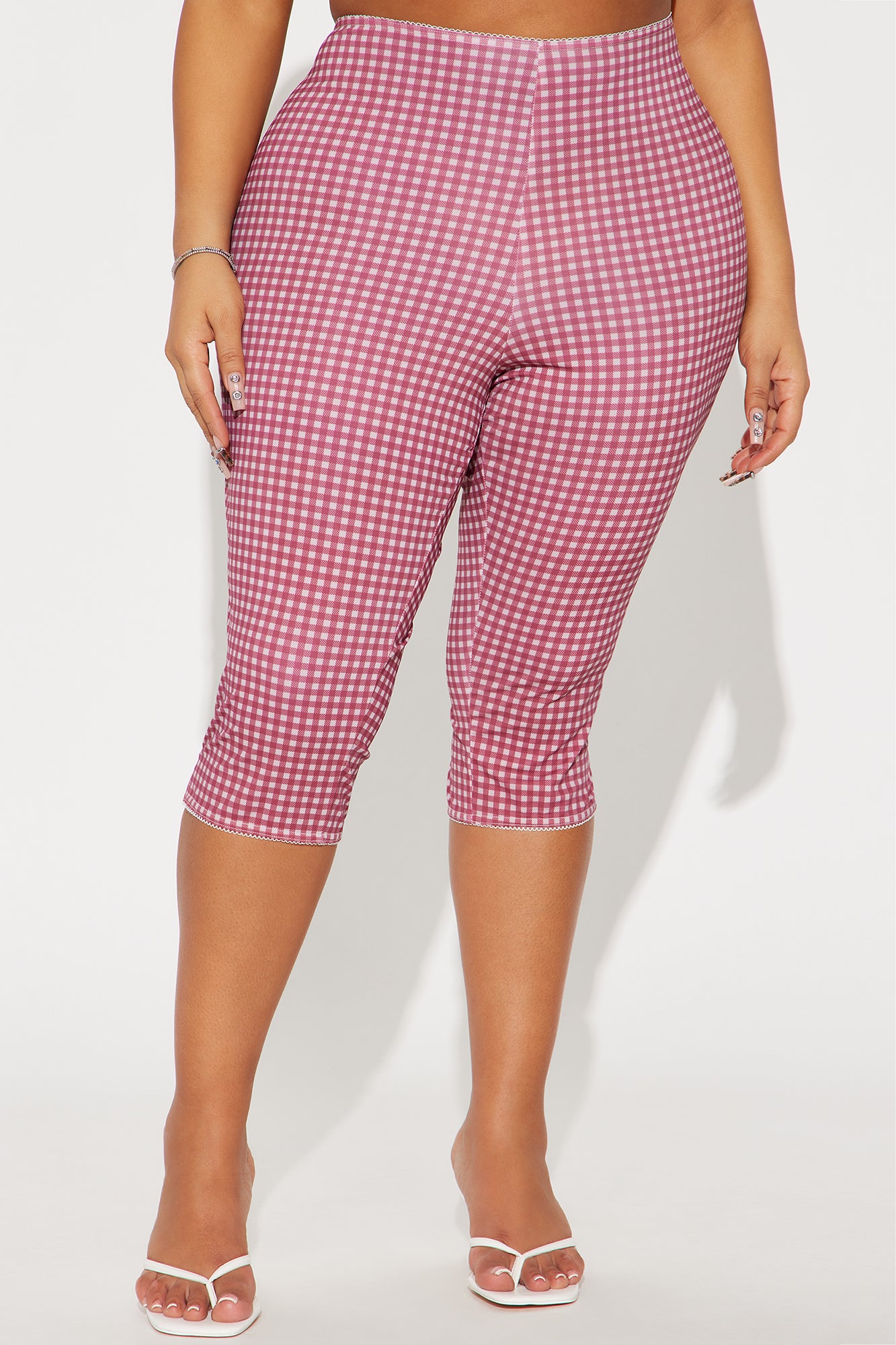 Cara Gingham Capri Legging - Red/combo - Image 5