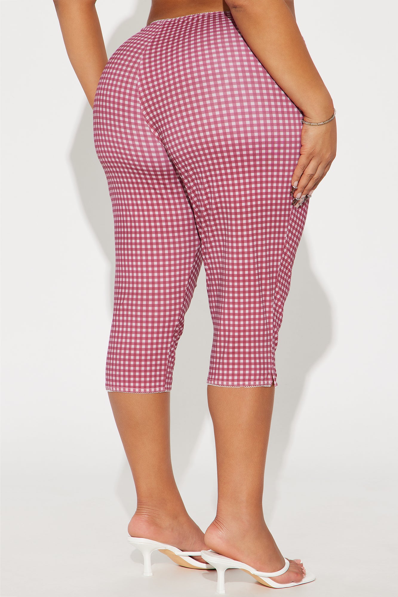 Cara Gingham Capri Legging - Red/combo - Image 6
