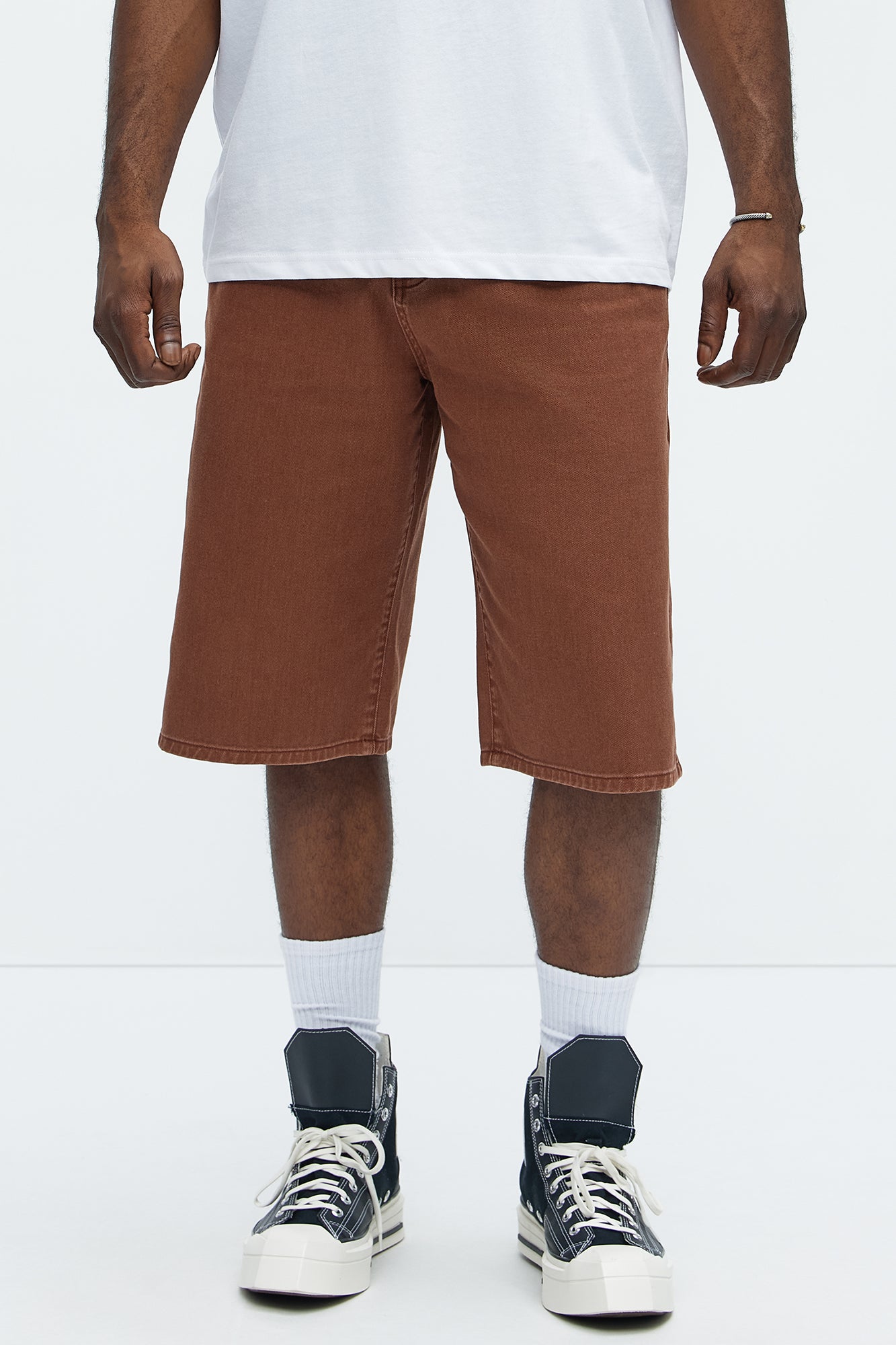 Lucas Baggy Denim Shorts - Brown - Image 8