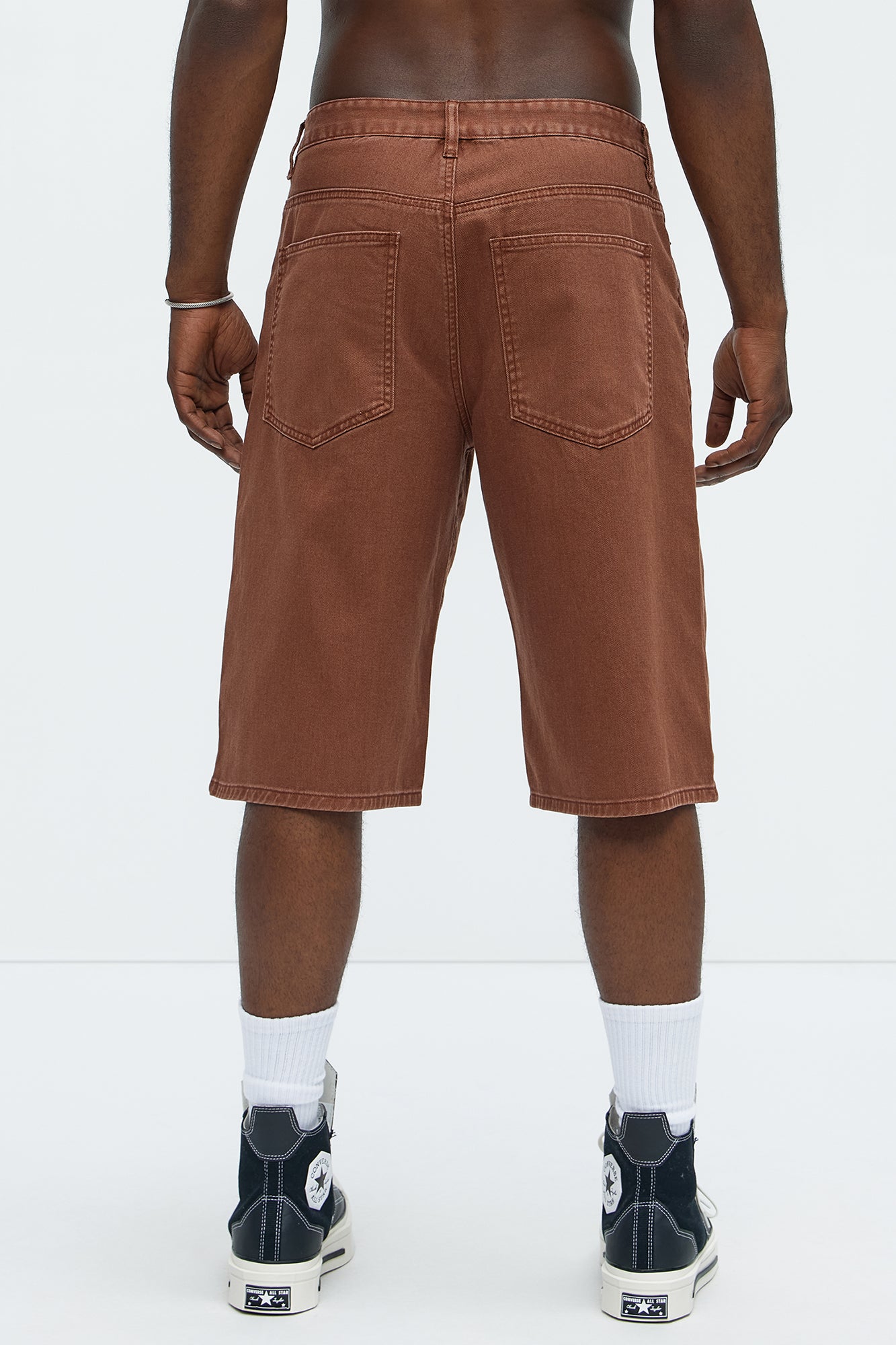 Lucas Baggy Denim Shorts - Brown - Image 4