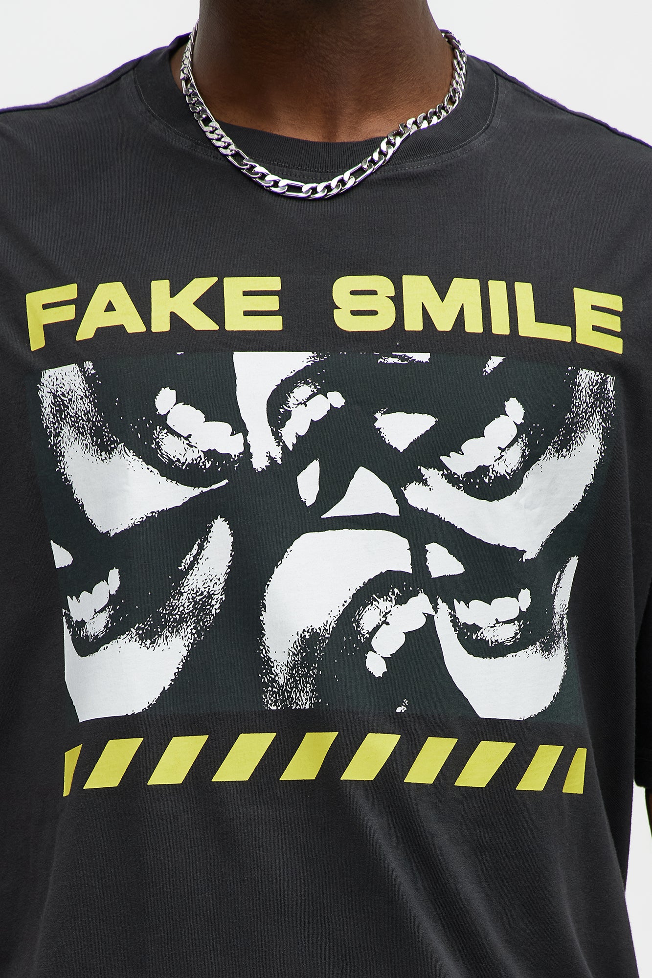 Fake Smile Oversized Short Sleeve Tee - Black - Image 3