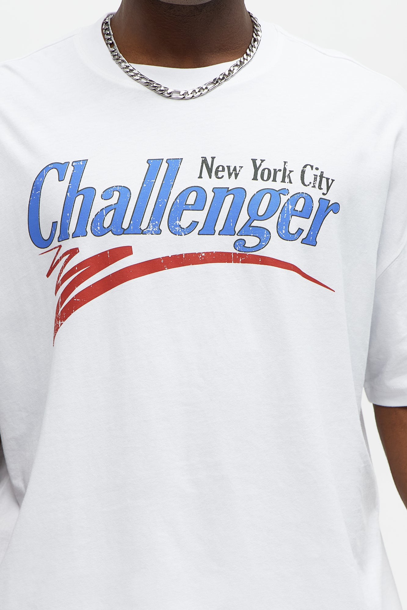 NYC Challenger Oversized Short Sleeve Tee - White - Image 3