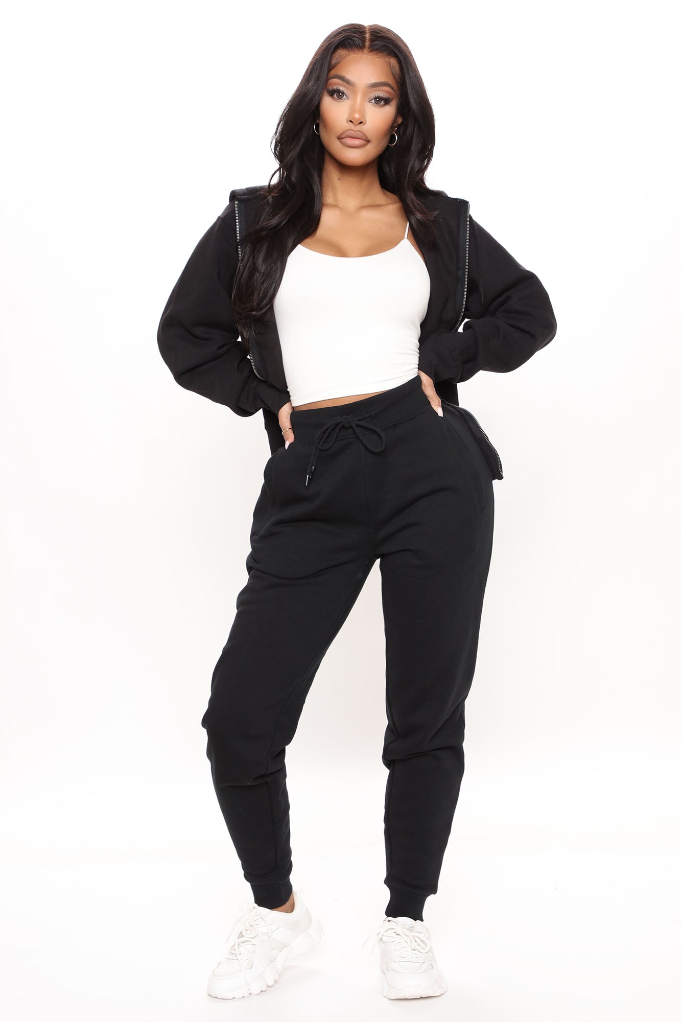 Stole Your Boyfriend's Oversized Zip Up Hoodie - Black - Image 5