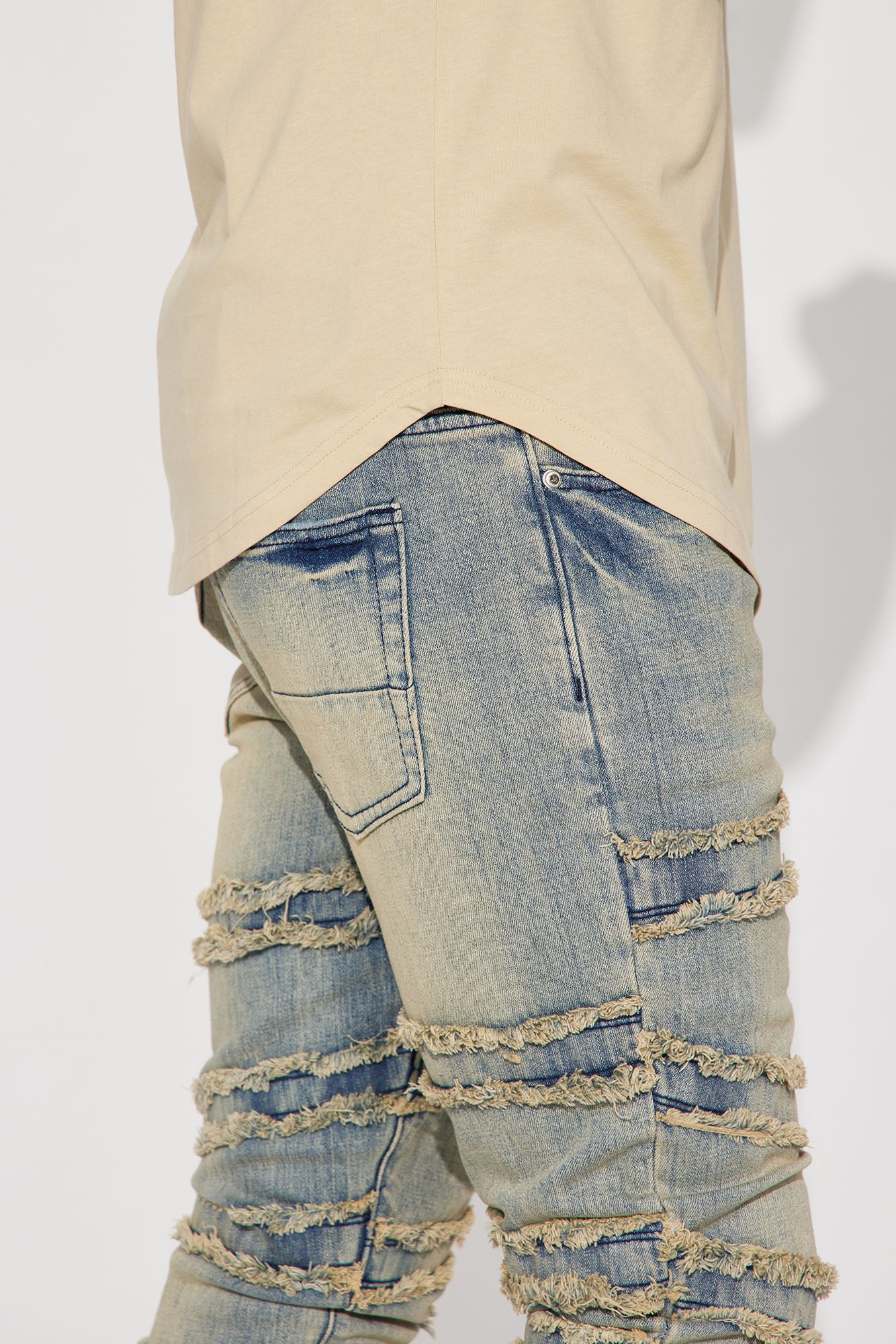 Essential Short Sleeve Scallop Crew Tee - Tan - Image 4