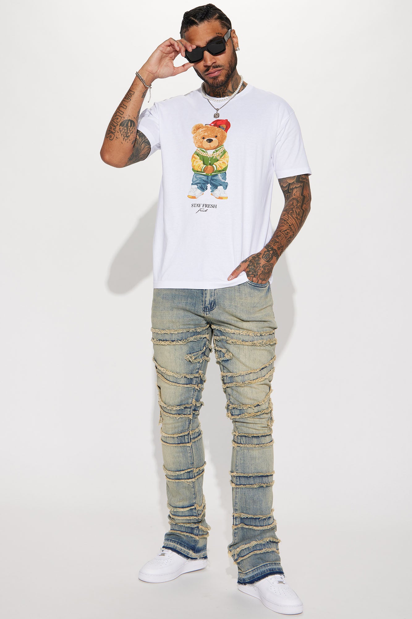 Stay Fresh Bear Short Sleeve Tee - White - Image 3