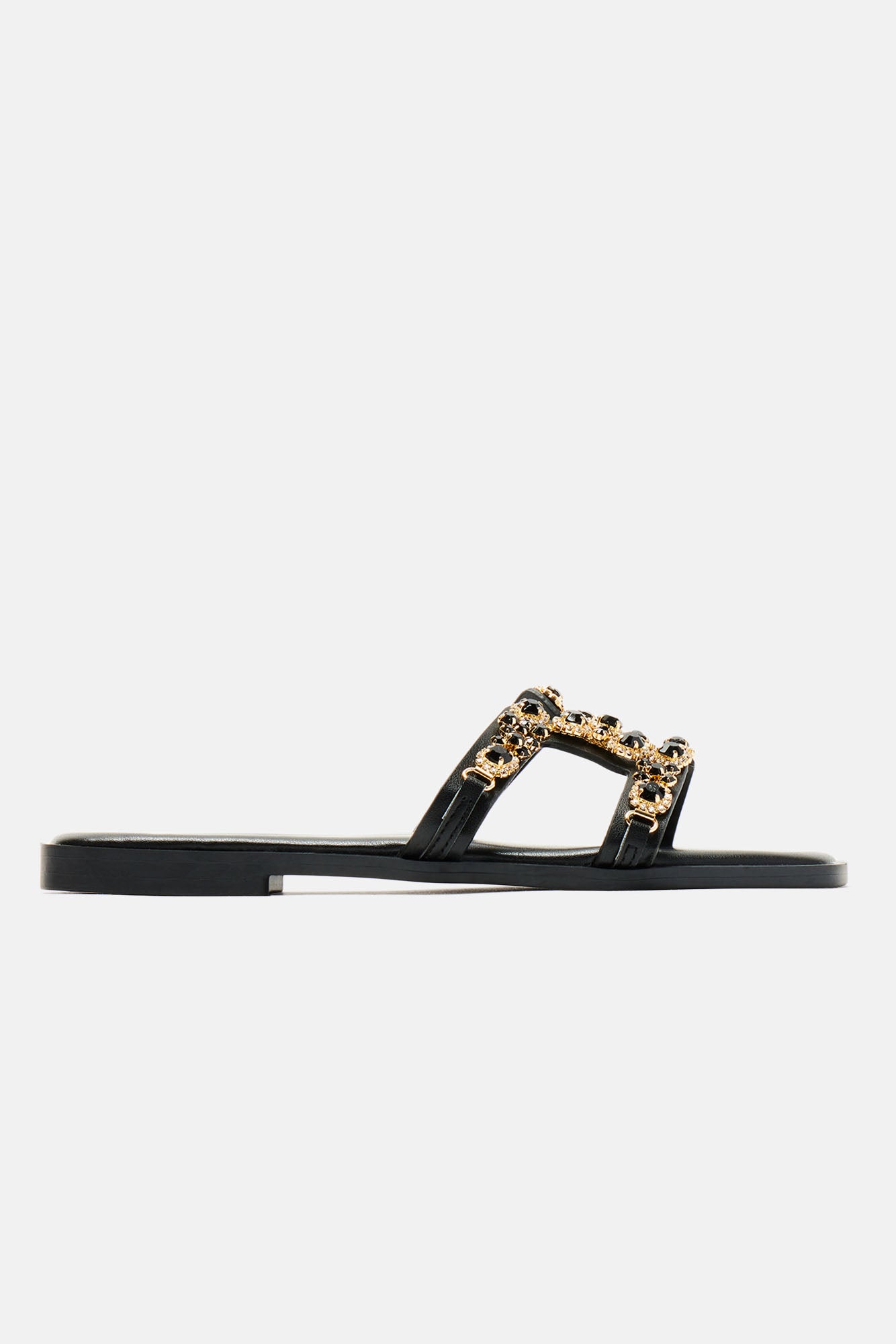 You'll Come Around Embellised Flat Sandals - Black - Image 5