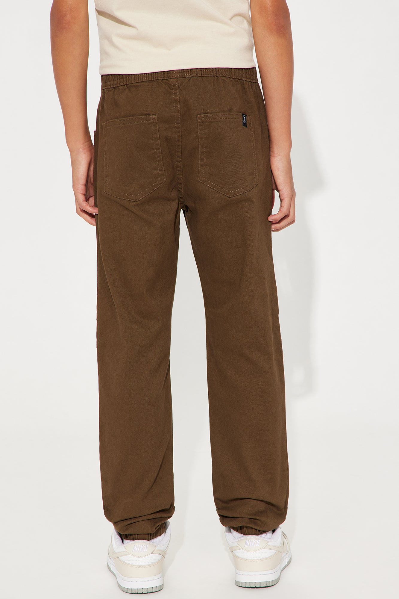 Mini Twill Moto Joggers - Brown - Image 3