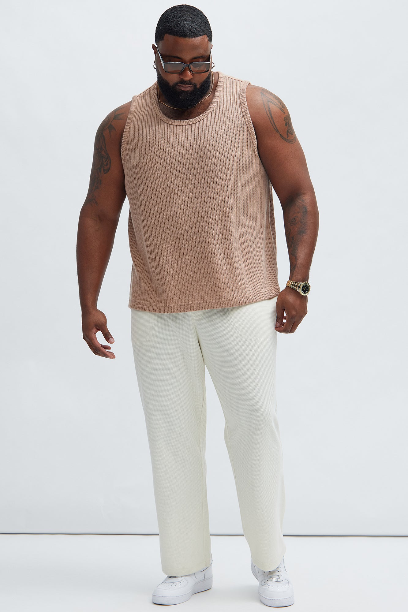Santorini Textured Tank Top - Taupe - Image 6
