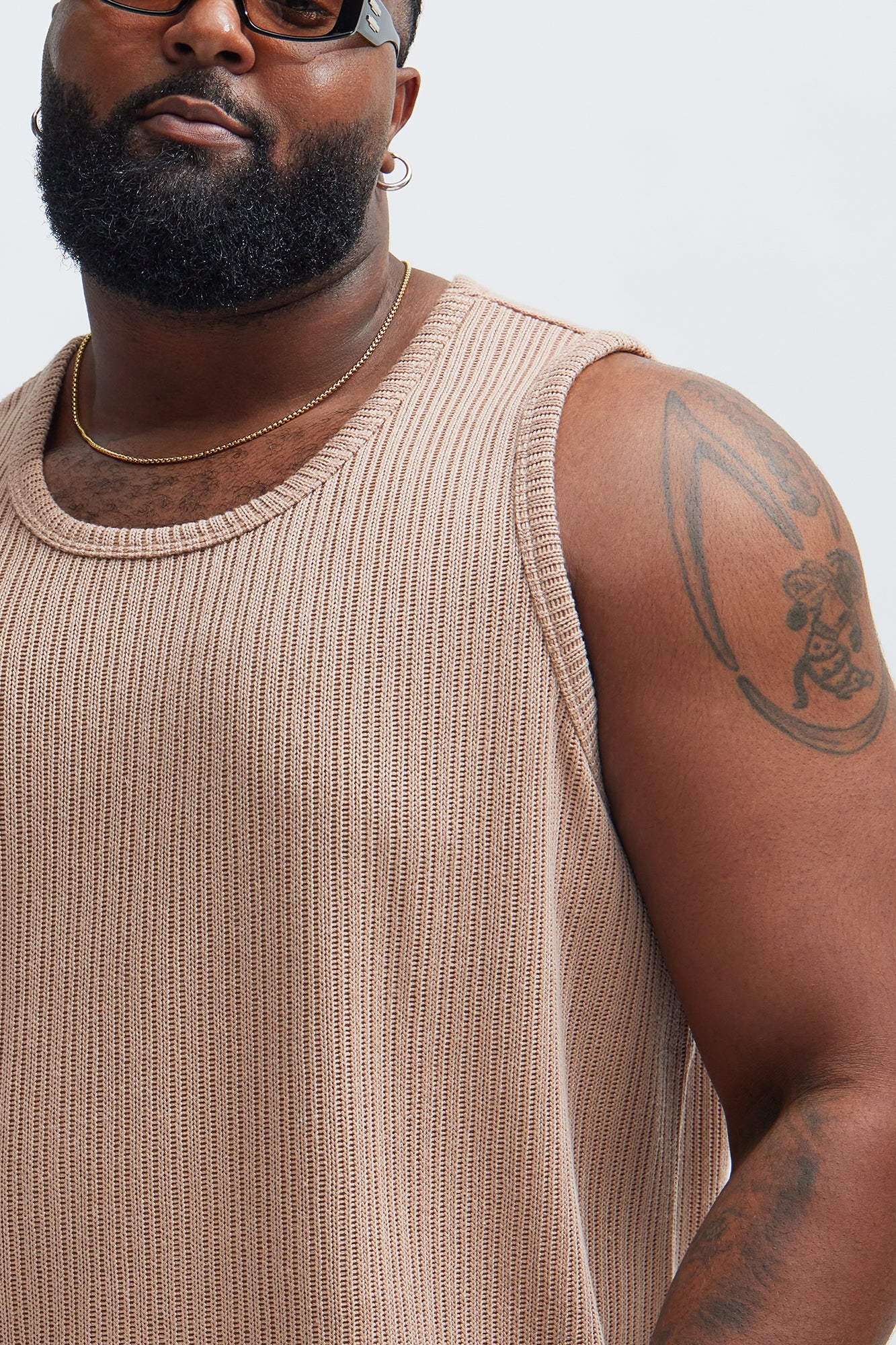 Santorini Textured Tank Top - Taupe - Image 7
