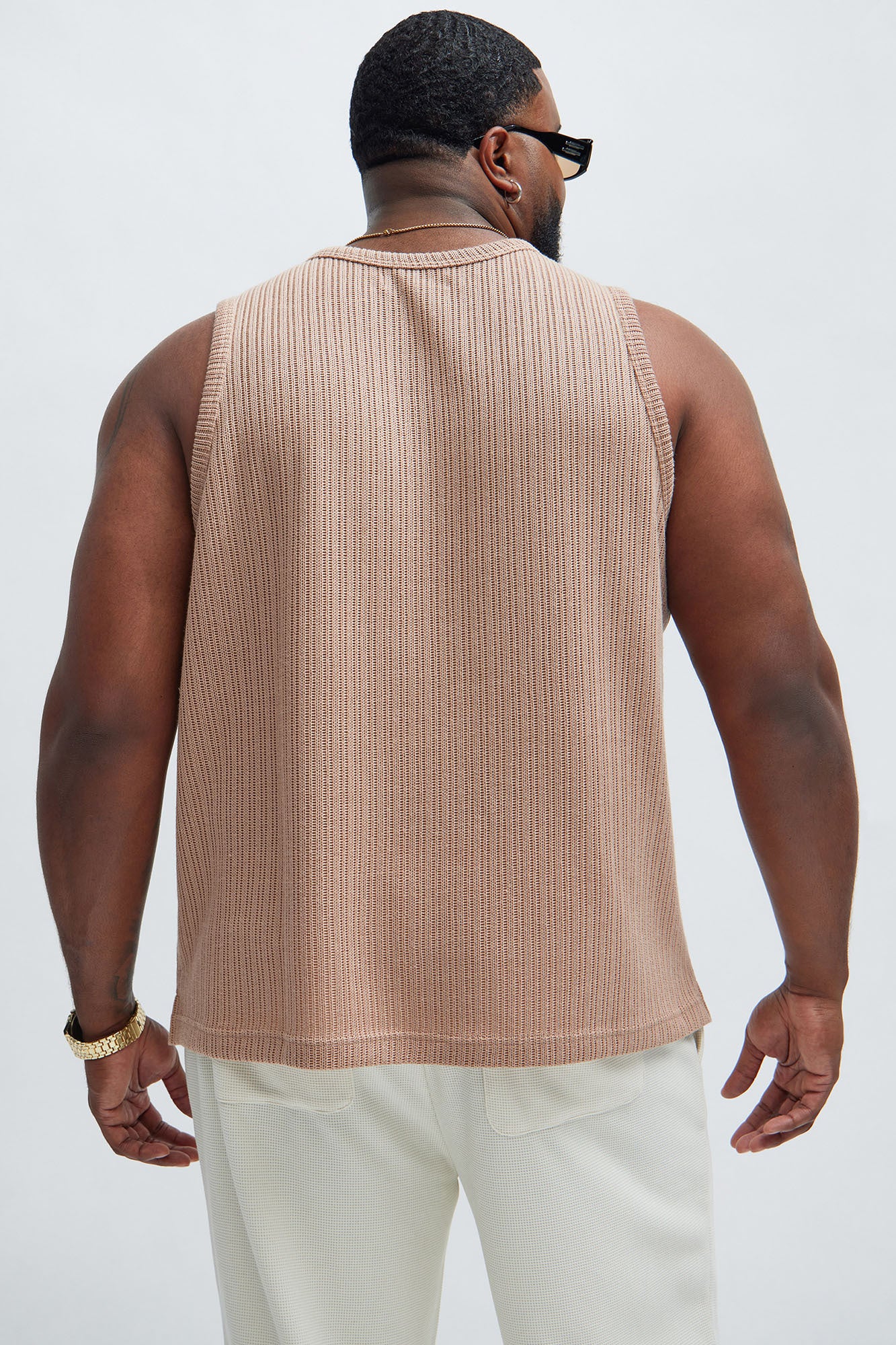 Santorini Textured Tank Top - Taupe - Image 8