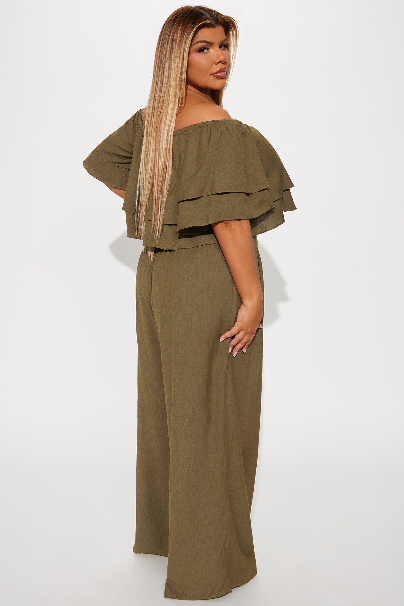 Lorraine Linen Pant Set - Olive - Image 6