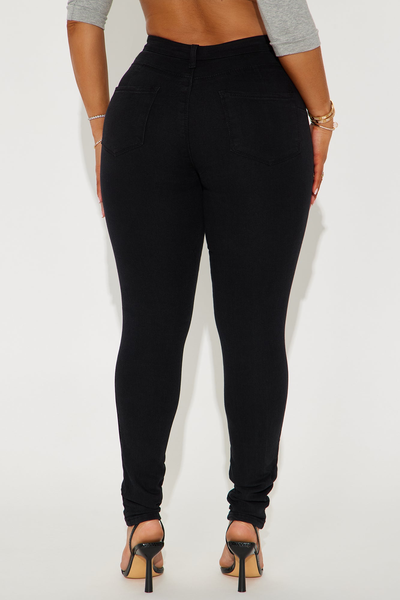 Classic Stunner High Rise Booty Lifter Skinny Jeans - Black - Image 3