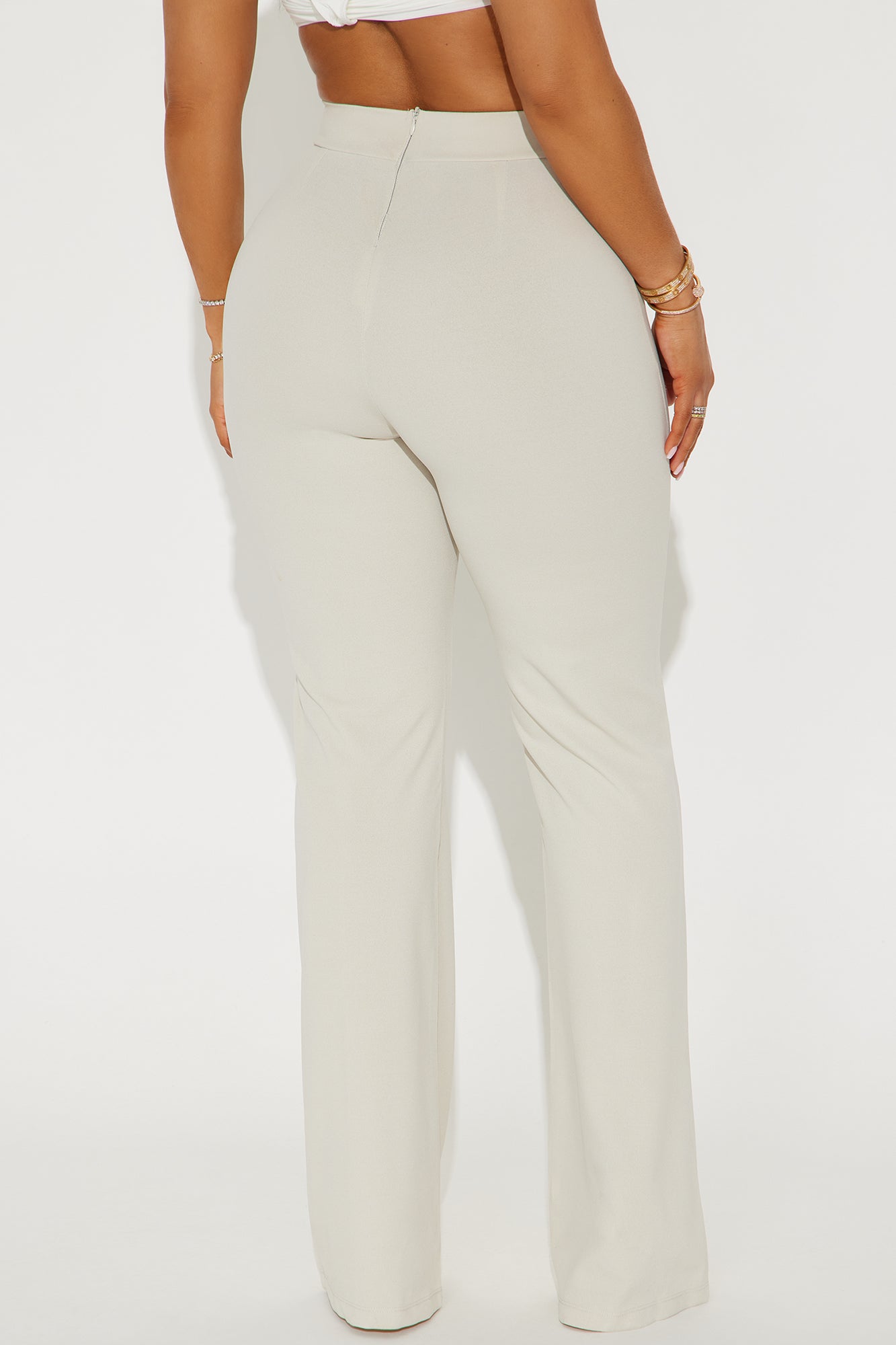 Victoria High Waisted Dress Pants - Oatmeal - Image 3