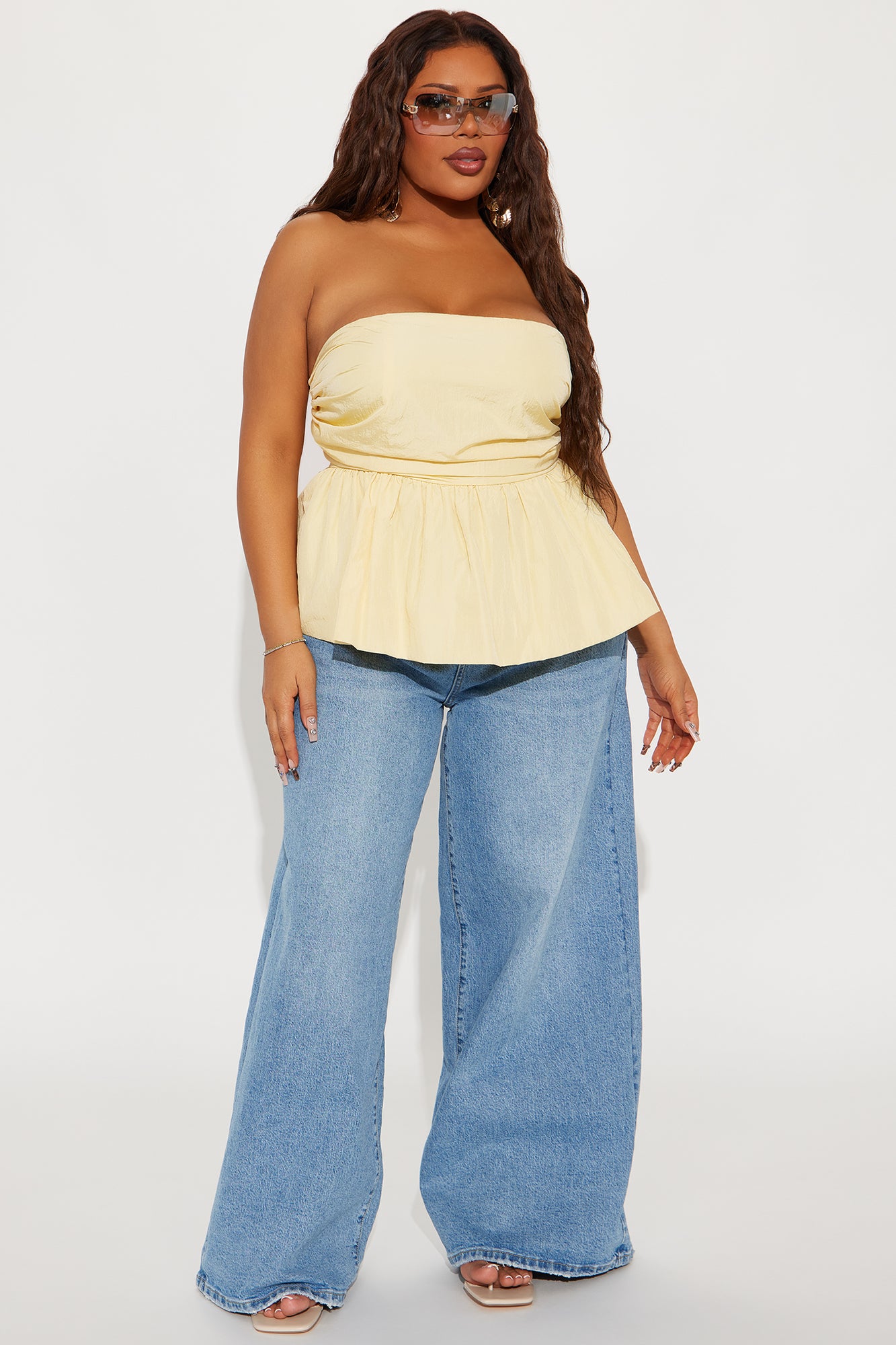Norine Bubble Hem Top - Yellow - Image 5