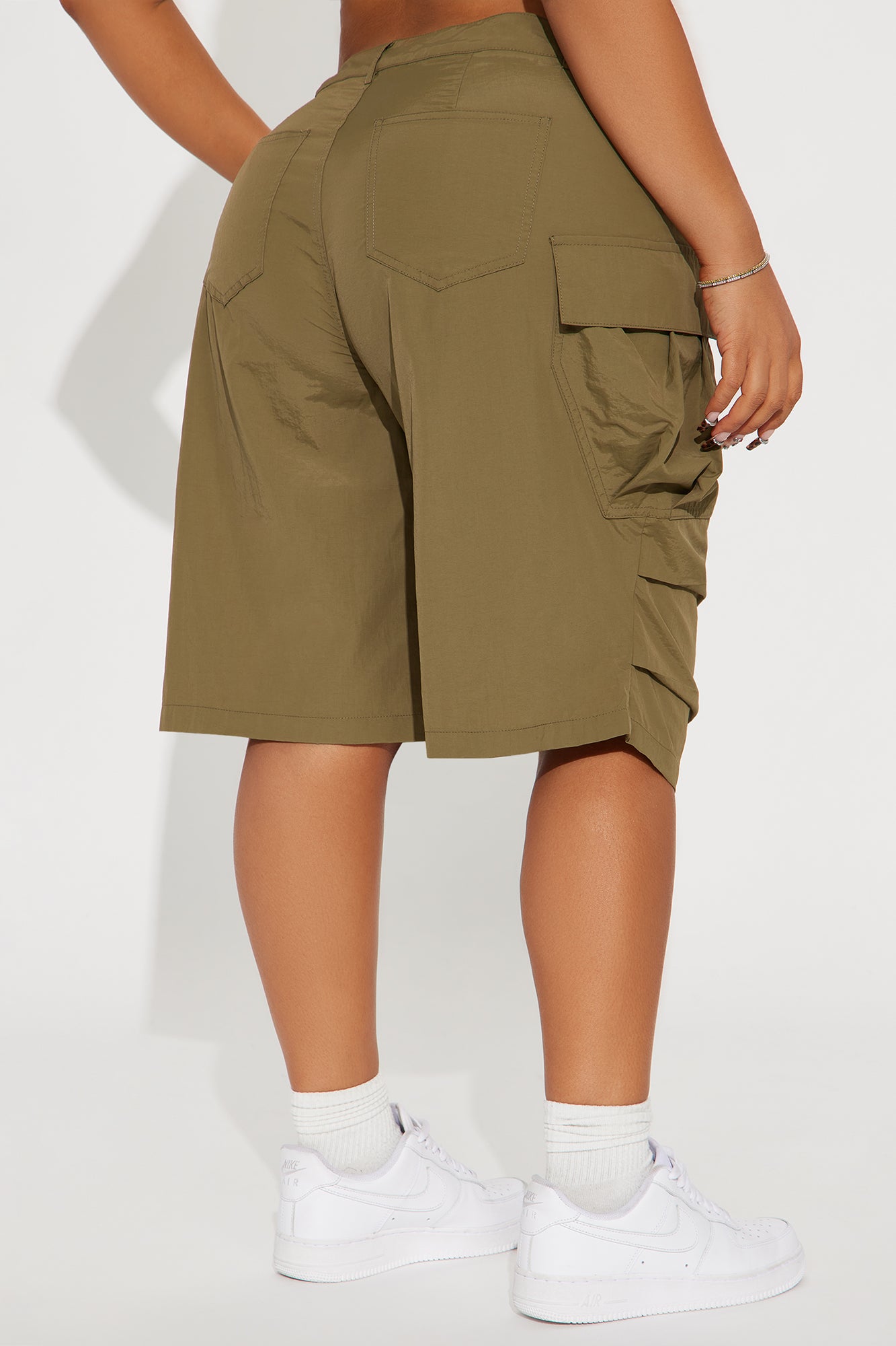 Better Than Ever Windbreaker Bermuda Short - Olive - Image 6